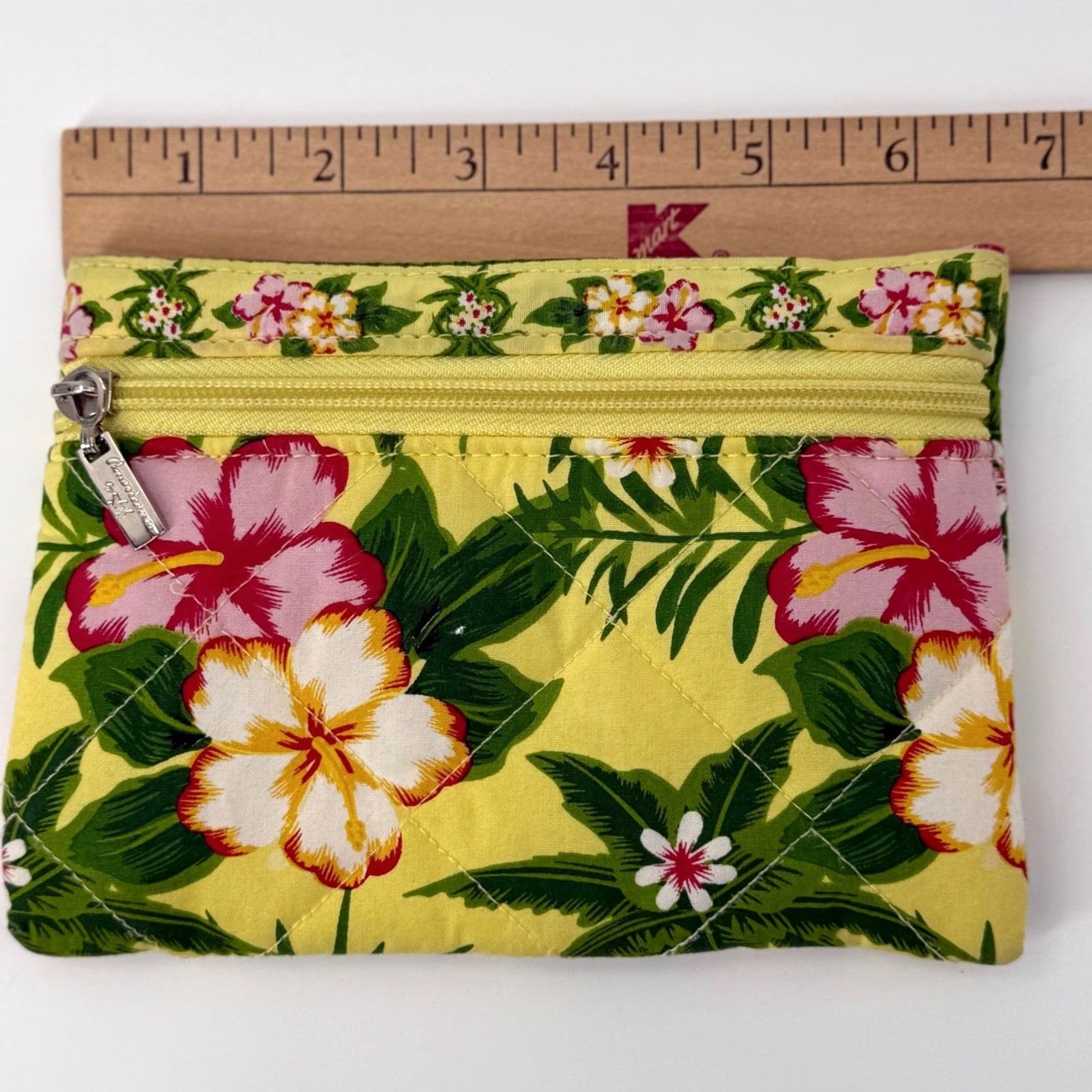 Vintage VINTAGE Americana by Sharif Pouch Yellow Floral Quilted Zipper Wallet Bag Size ONE SIZE - 3 Thumbnail