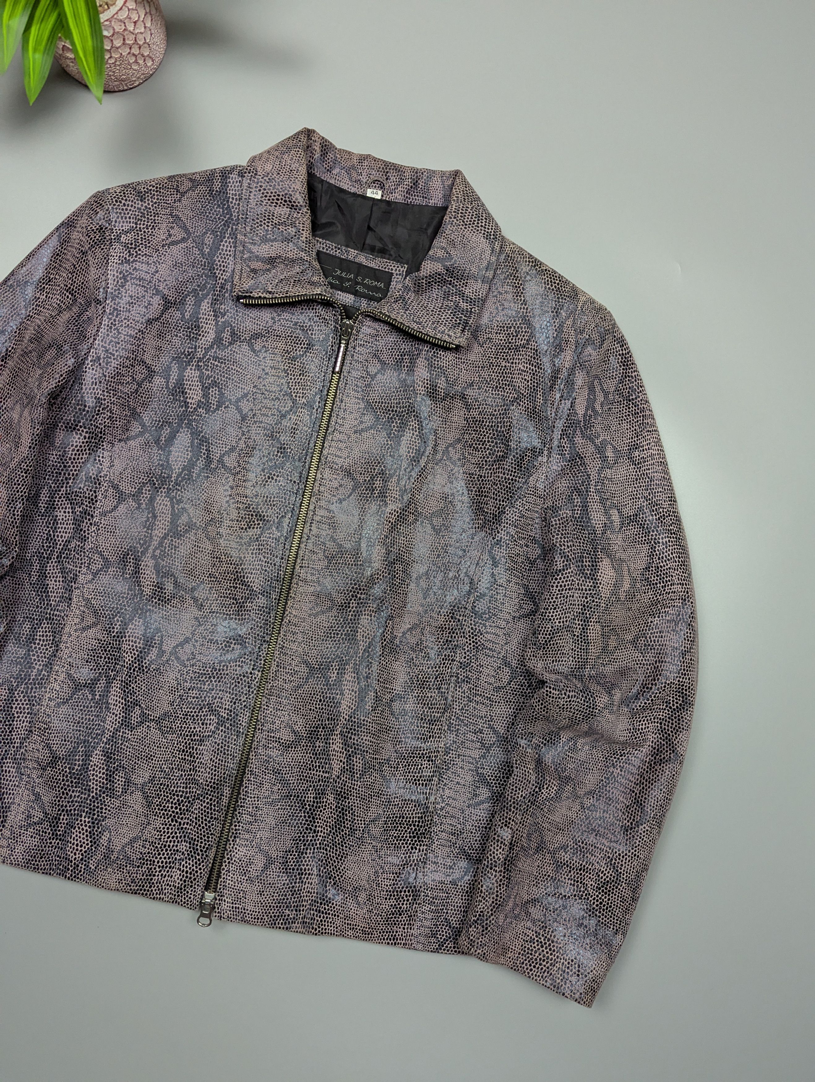 Genuine Leather Julia S Roma Vintage Snake Print Leather Jacket Women’s M/L Size L / US 10 / IT 46 - 2 Thumbnail