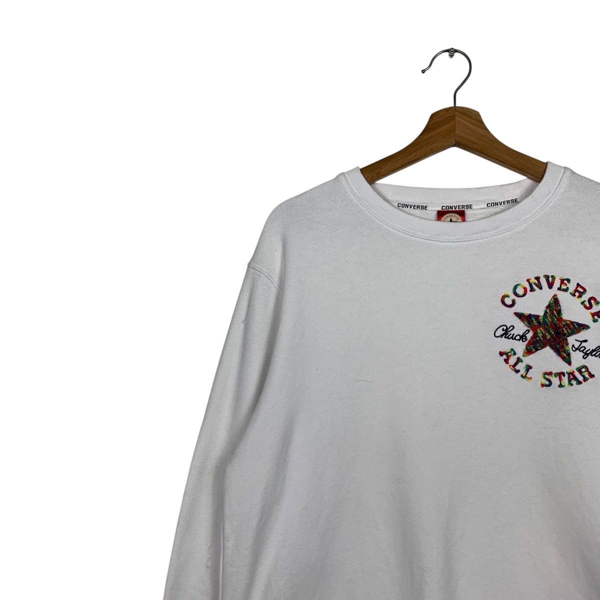 Converse CONVERSE All Star Logo White Crewneck Sweatshirt #1553-C70 Size US L / EU 52-54 / 3 - 6 Thumbnail