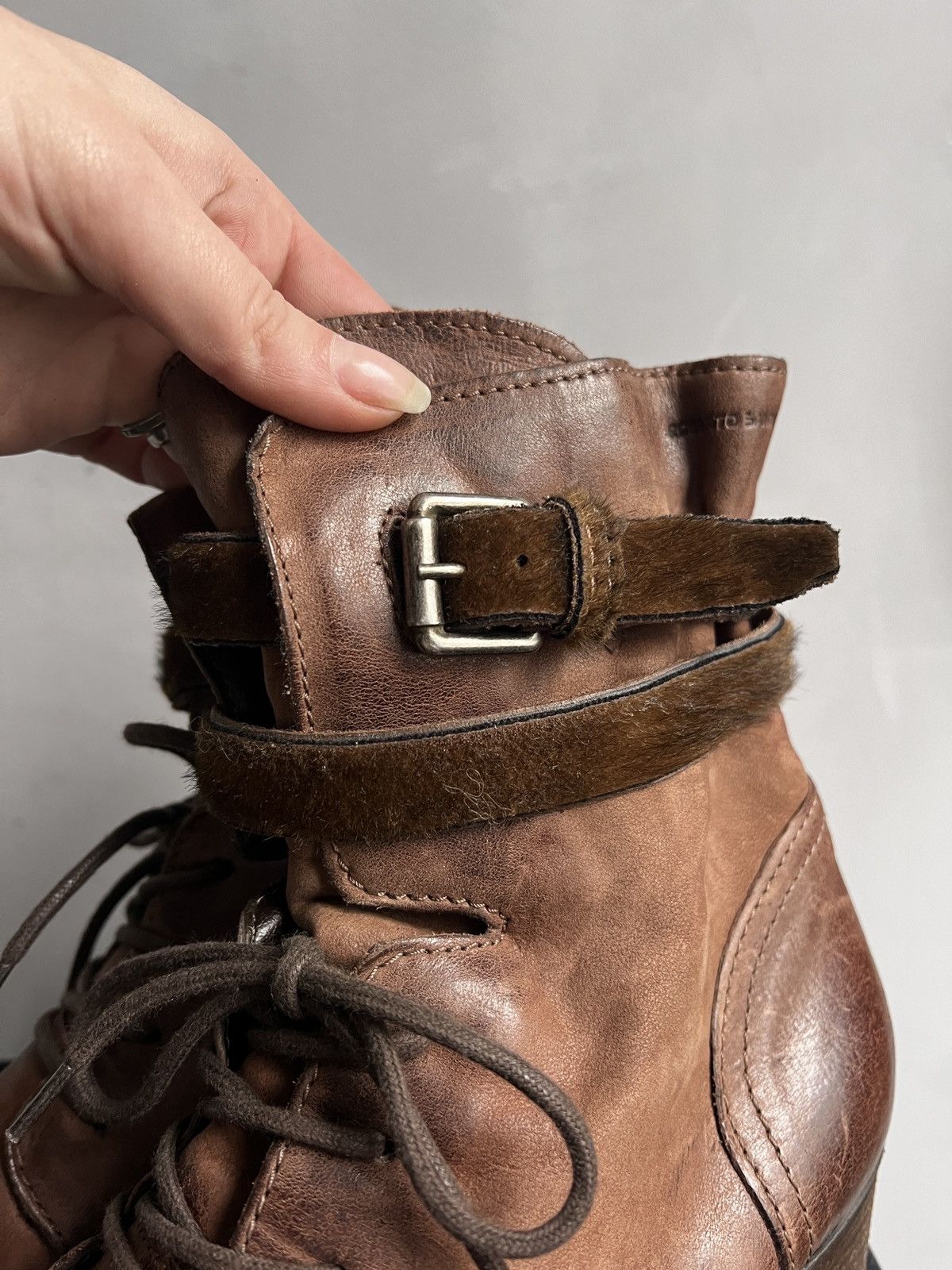 A.S.98 Leather guidi style high heel boots lace up vintage style Size US 8 / EU 41 - 8 Thumbnail