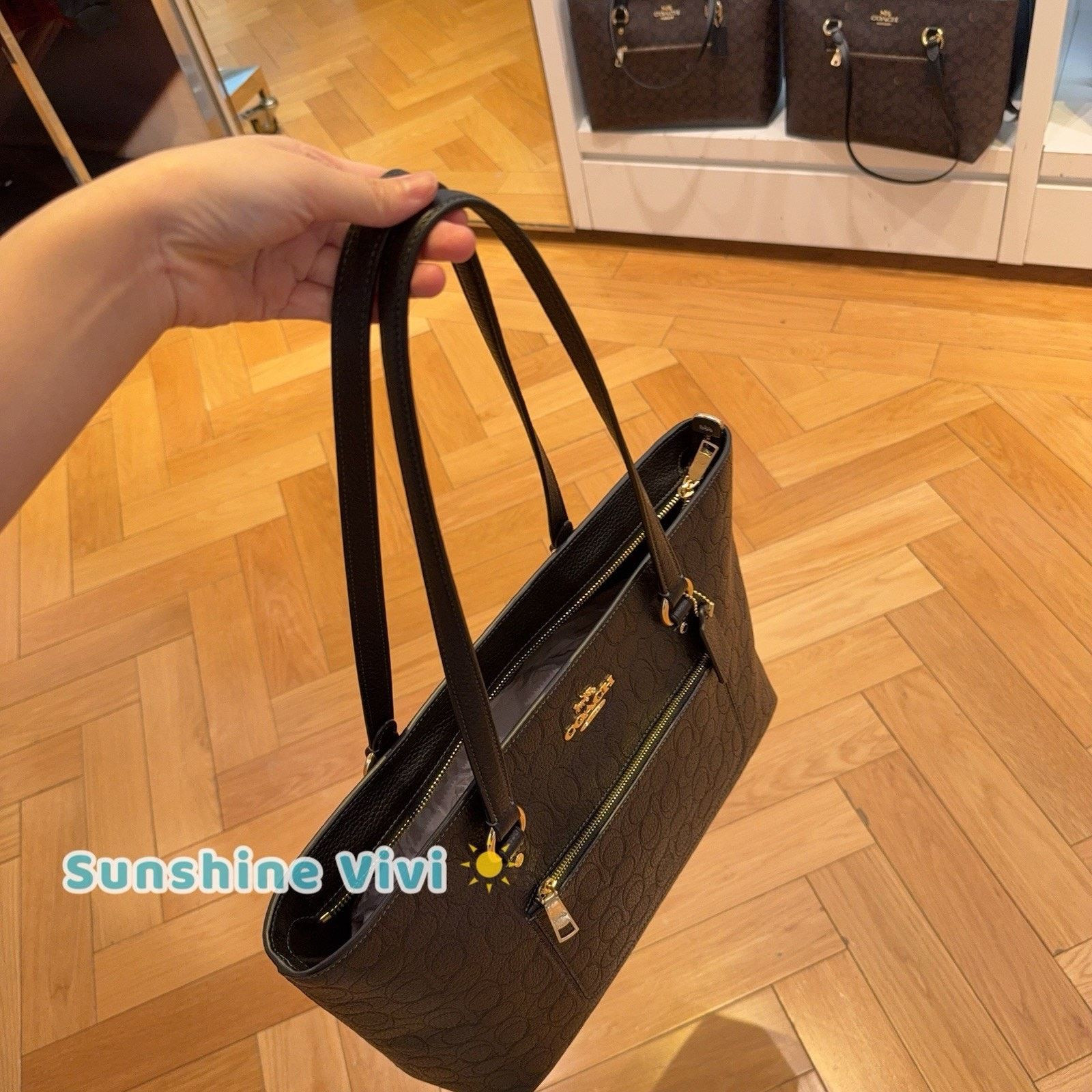 Coach NWT COACH Station Tote Bag Leather Gold/Black CDL99 Size ONE SIZE - 7 Thumbnail