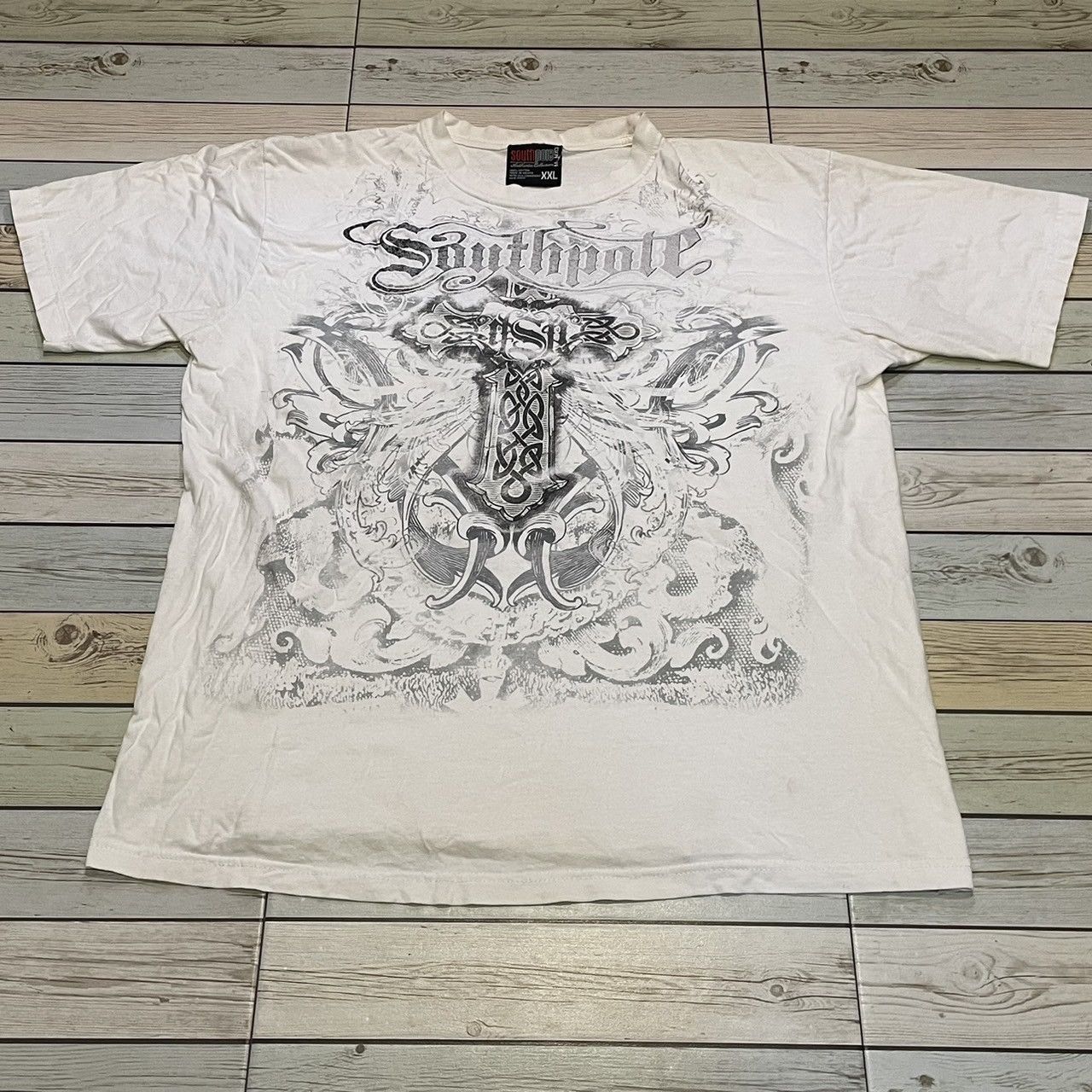 Affliction × Southpole × Tapout Rare Southpole Wings Cross Tee Y2K Affliction Style Size US XXL / EU 58 / 5 - 1 Thumbnail