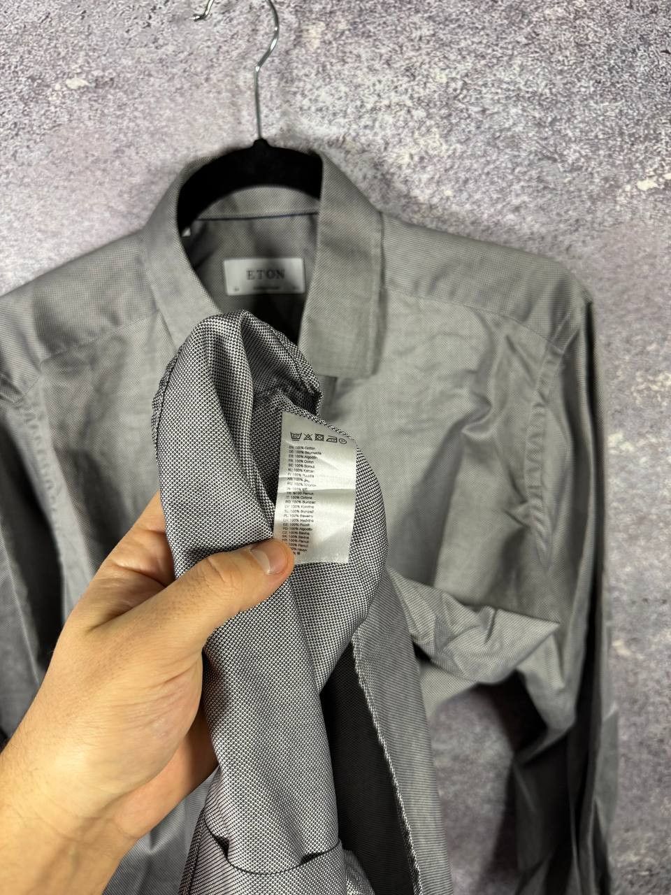 Eton EtON York Slim Formal Shirt Men's Large Bitton Up Cutaway Size US L / EU 52-54 / 3 - 10 Thumbnail