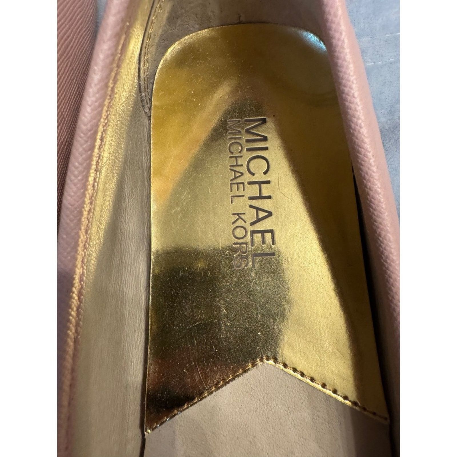 Michael Kors Michael Kors Pink Ballet Flats MK Logo Slip On Loafers Size US 9 / IT 39 - 3 Thumbnail