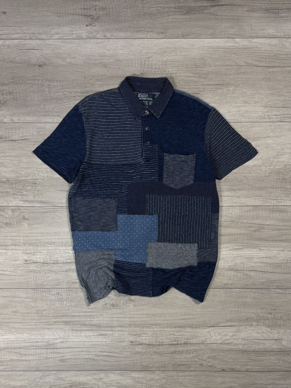 Polo Ralph Lauren 00s Polo Ralph Lauren Patchwork indigo dye denim 2005 Size US M / EU 48-50 / 2 - 1 Thumbnail