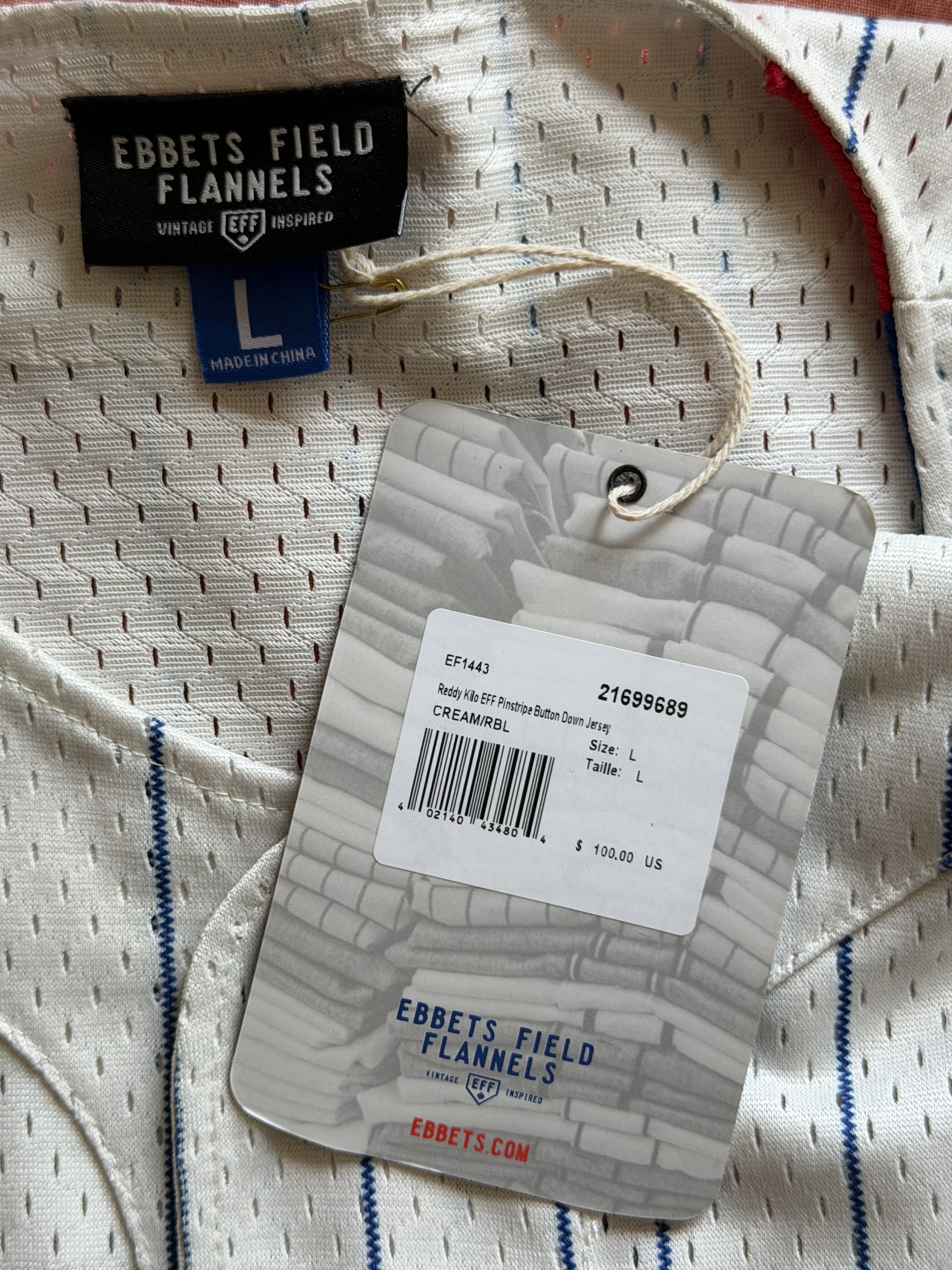 Ebbets Field Flannels Ebbets Field Reddy Kilowatt Pinstripe Mesh Jersey Size US L / EU 52-54 / 3 - 9 Thumbnail