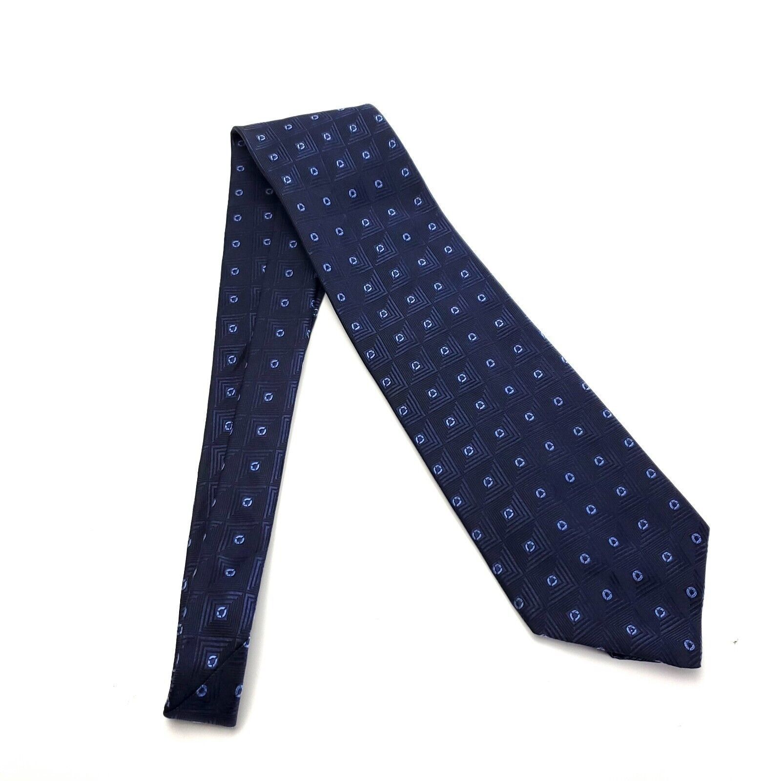Nautica Nautica Blue Woven Geometric Wide Silk Tie Size ONE SIZE - 7 Thumbnail
