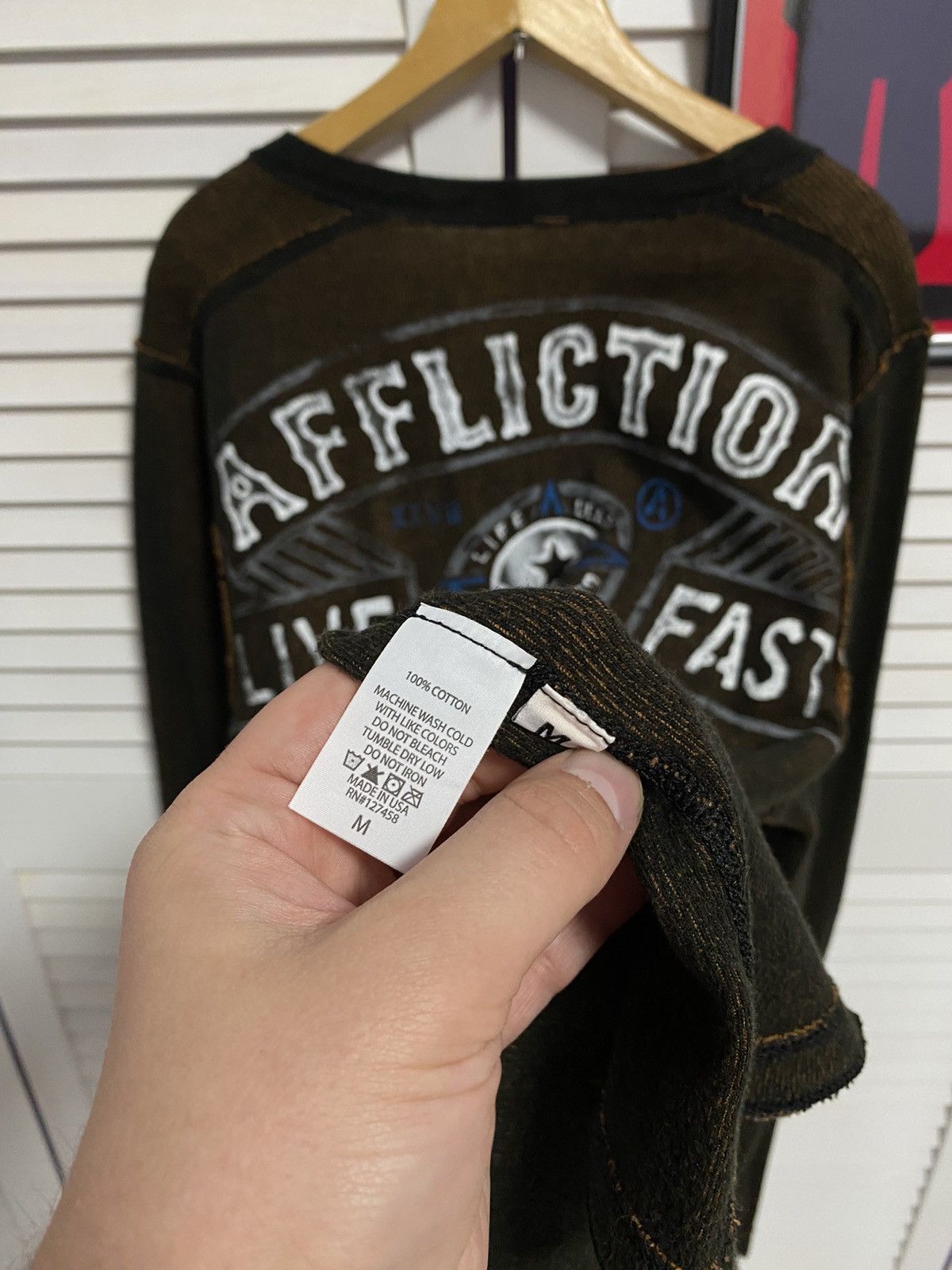 Affliction Shirt Long Sleeve Affliction Reversible Thermal Gothic Size US M / EU 48-50 / 2 - 12 Thumbnail