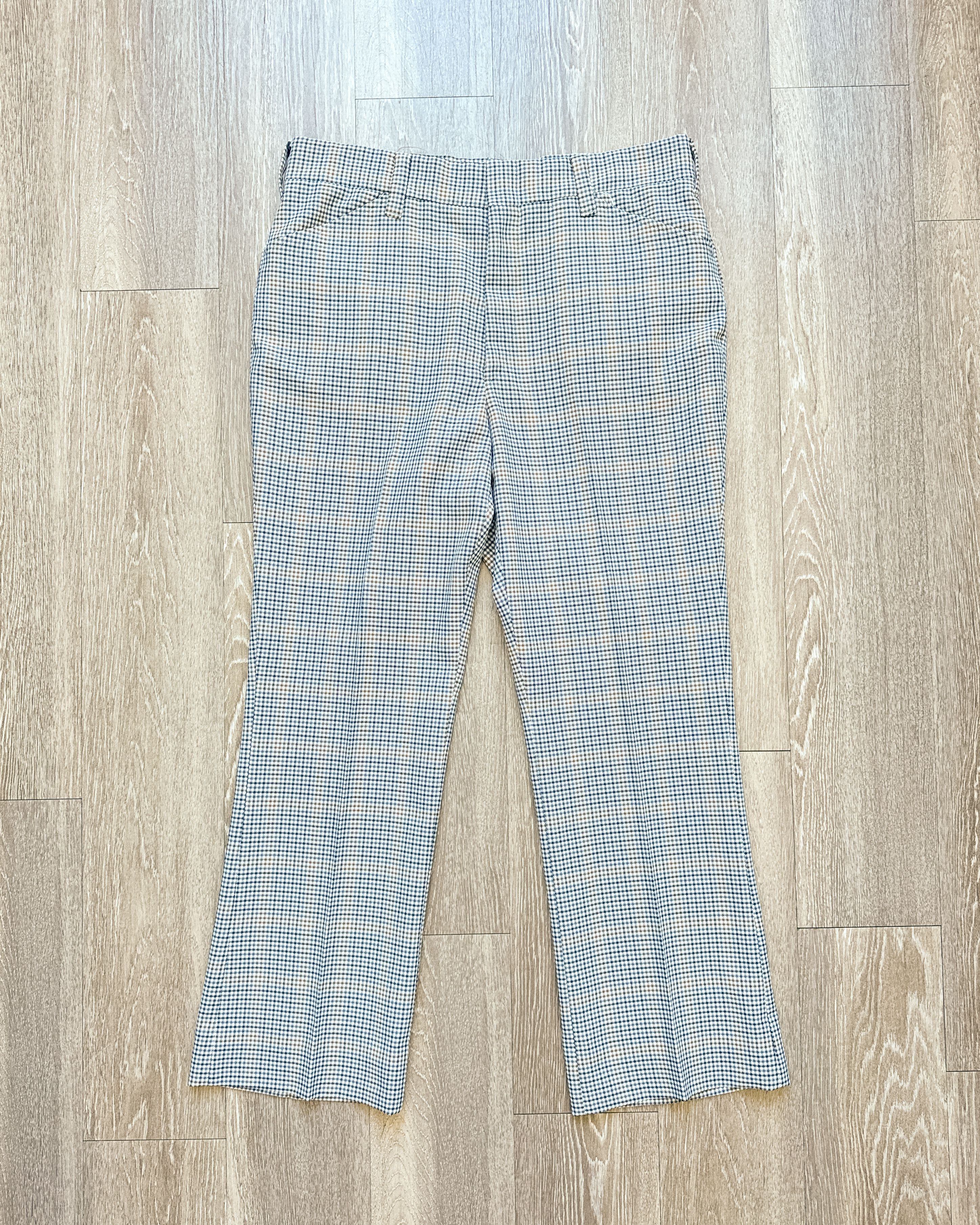 Vintage Vintage 1960s Houndstooth Plaid Disco Dress Trouser Pants 34 Size US 34 / EU 50 - 1 Thumbnail