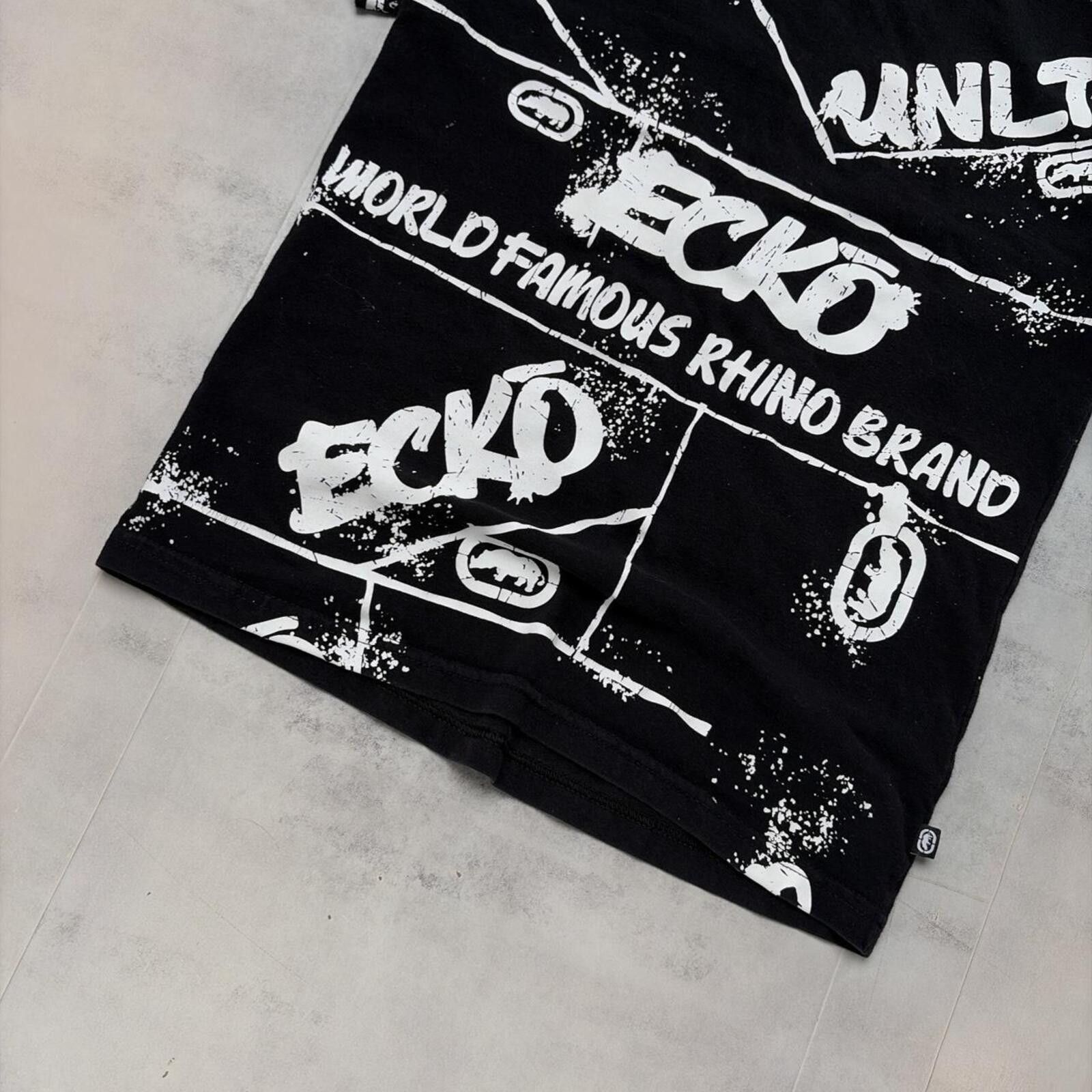 Ecko Unltd. Y2K Black Ecko Unltd Grunge Gothic Skater T-Shirt Size S / US 4 / IT 40 - 4 Thumbnail