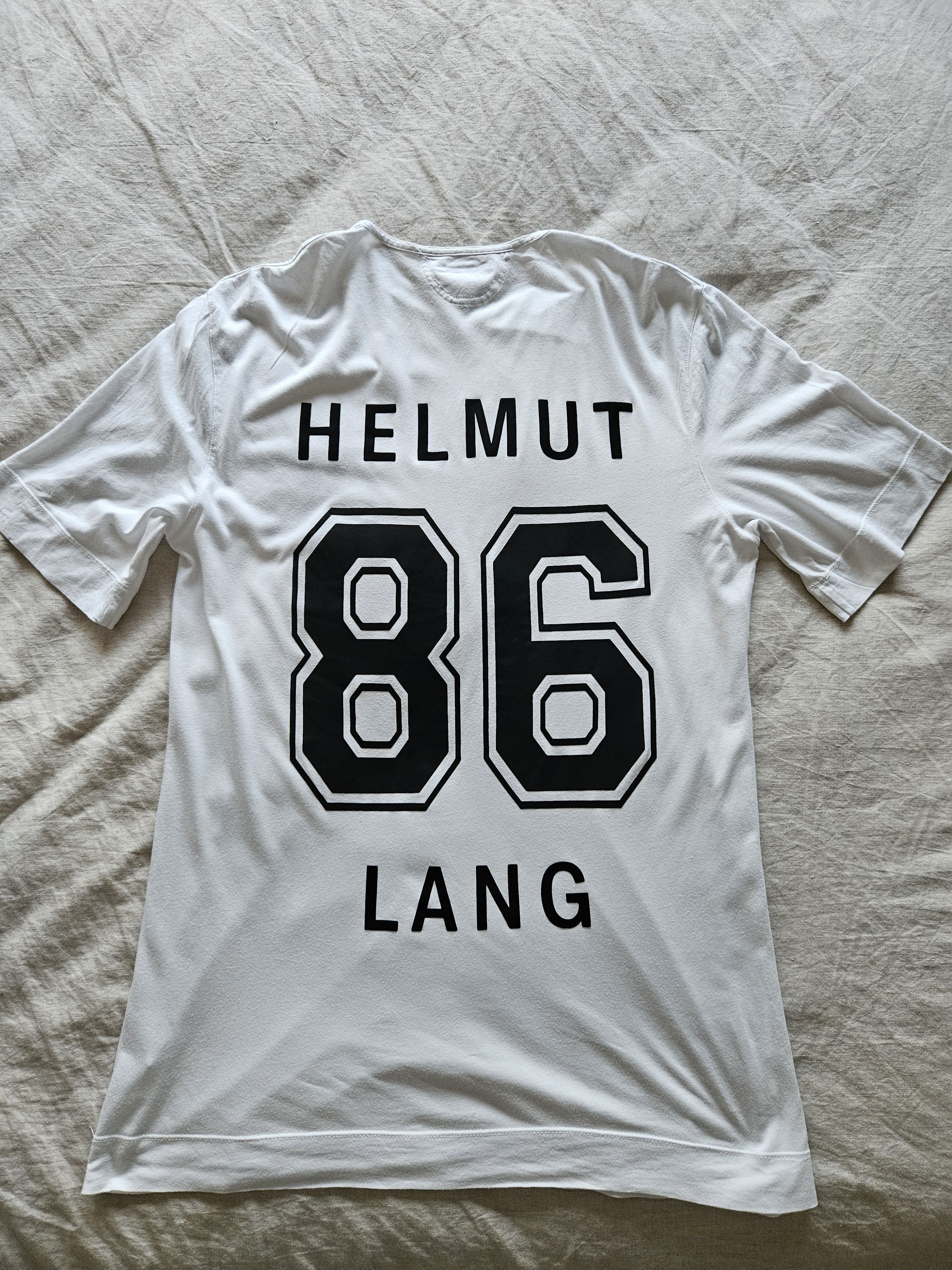 Helmut Lang Helmut Lang Short Sleeve Long T-shirt size m in White Size US M / EU 48-50 / 2 - 9 Thumbnail