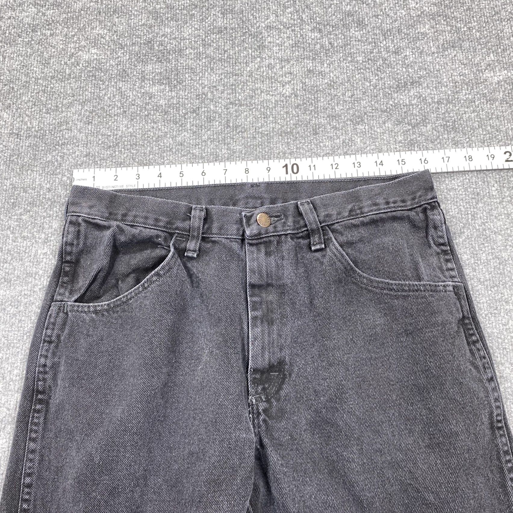 Vintage Rustler Jeans Mens 32x31 Black Straight Regular Fit Charcoal Wash 87619JB Size US 32 / EU 48 - 6 Thumbnail