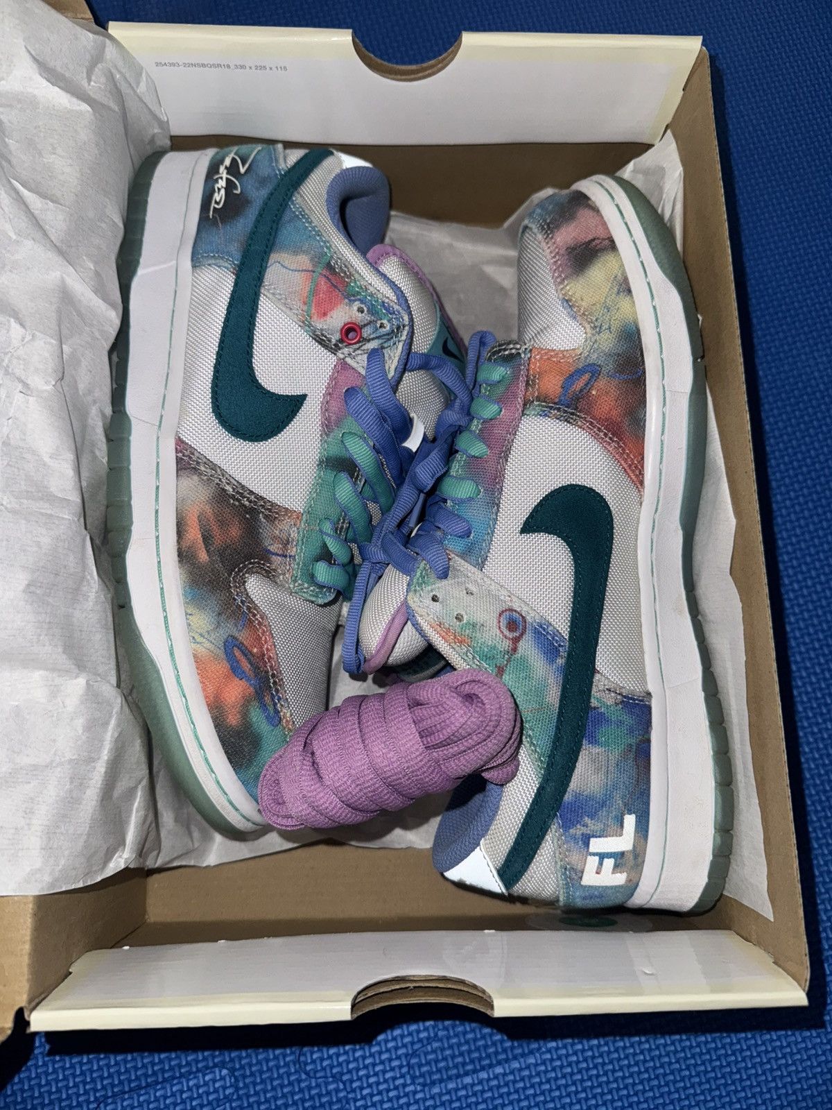 Nike Futura Laboratories x Nike Dunk Low SB 'Bleached Aqua' Size US 9 / EU 42 - 1 Thumbnail