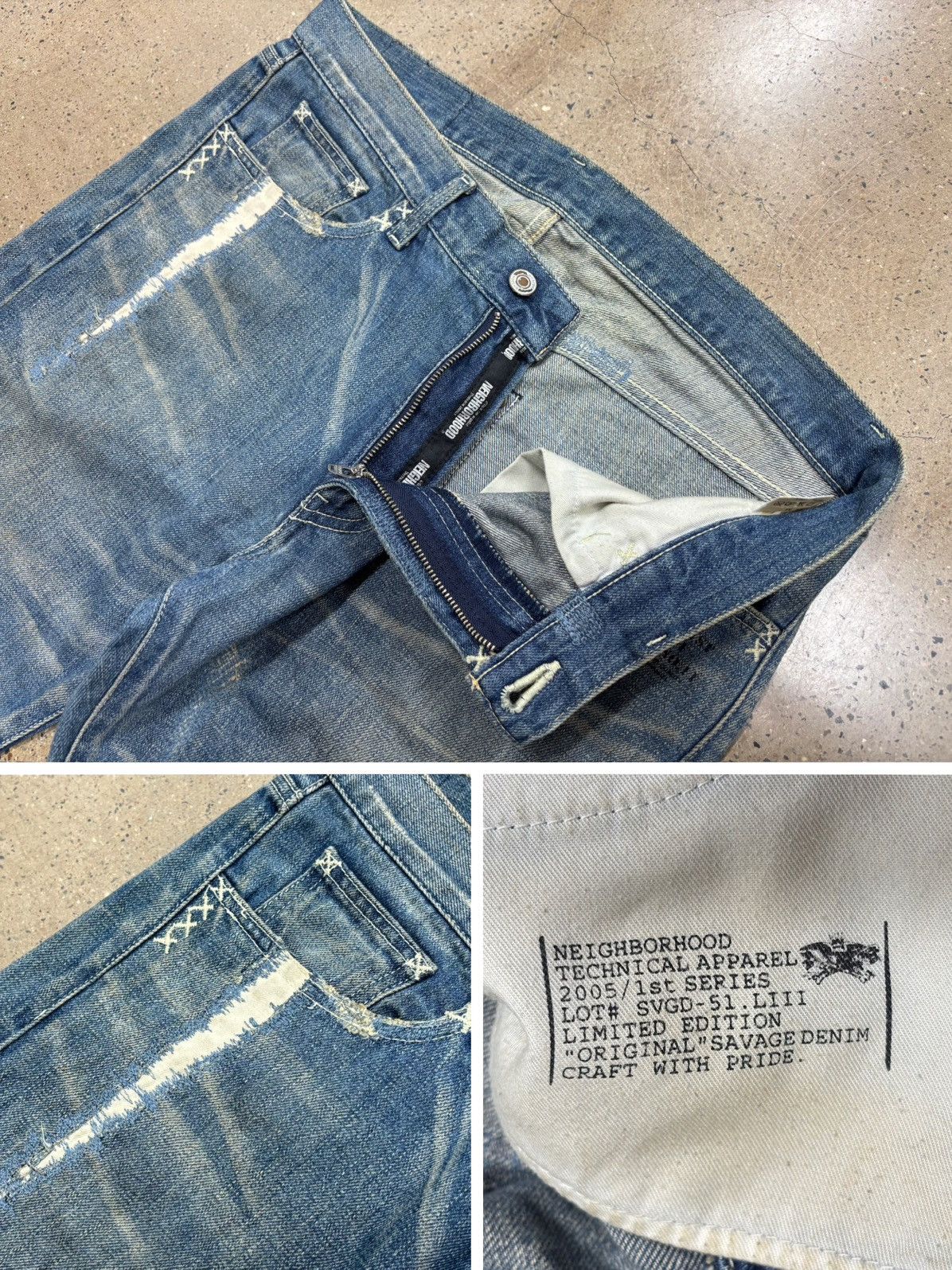 Neighborhood NBHD Neighborhood 05 CRACK Savage Denim Mid M Size US 34 / EU 50 - 3 Thumbnail