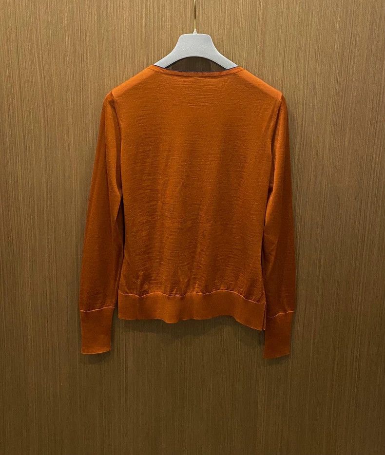 Loro Piana LORO PIANA Orange casual round neck knit Size US M / EU 48-50 / 2 - 3 Thumbnail