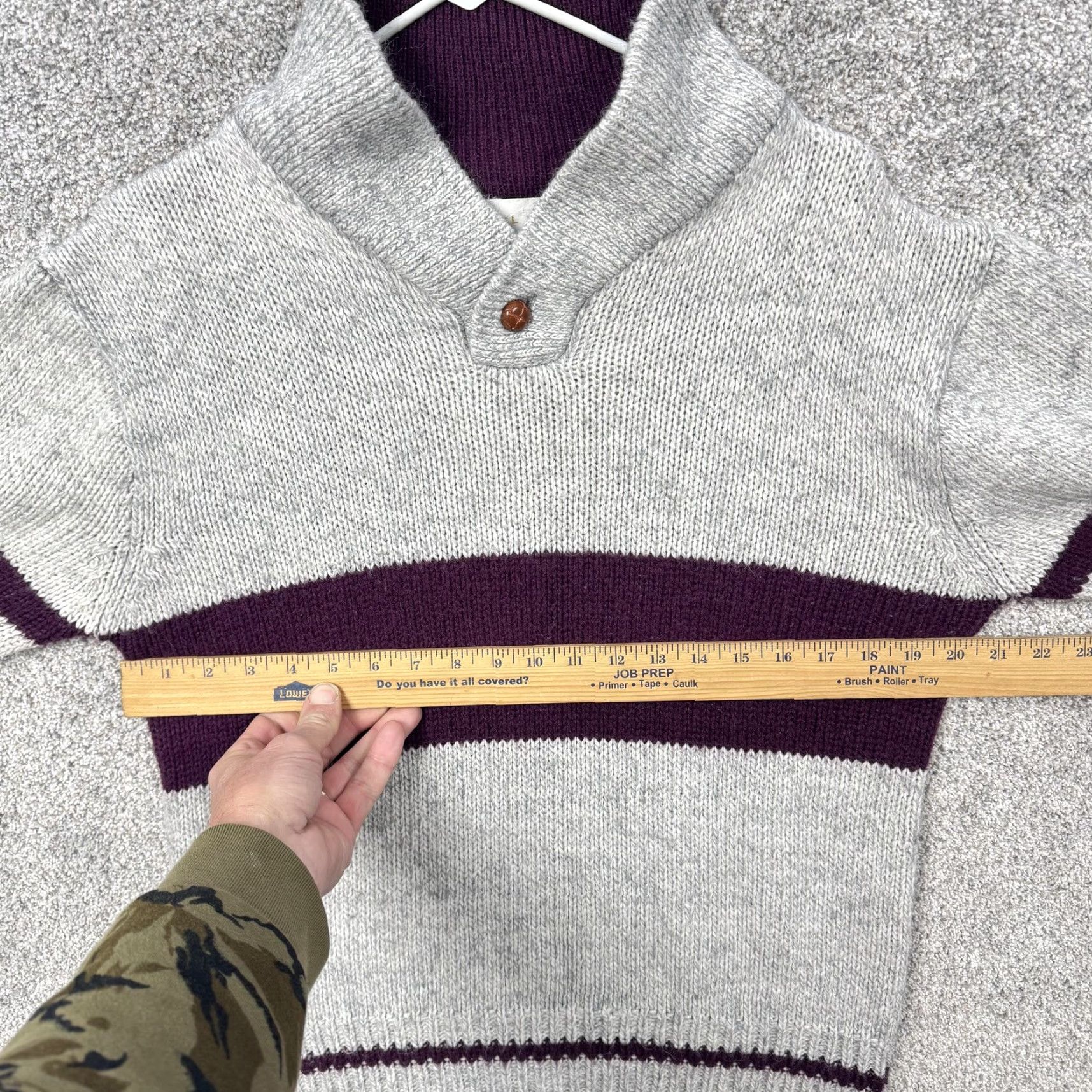 Vintage VINTAGE Chapel Hill Sweater Male Medium Shawl Collar Striped Gray Maroon Knit Pullover College Preppy Grandpacore Mens Shirts Size US M / EU 48-50 / 2 - 4 Thumbnail