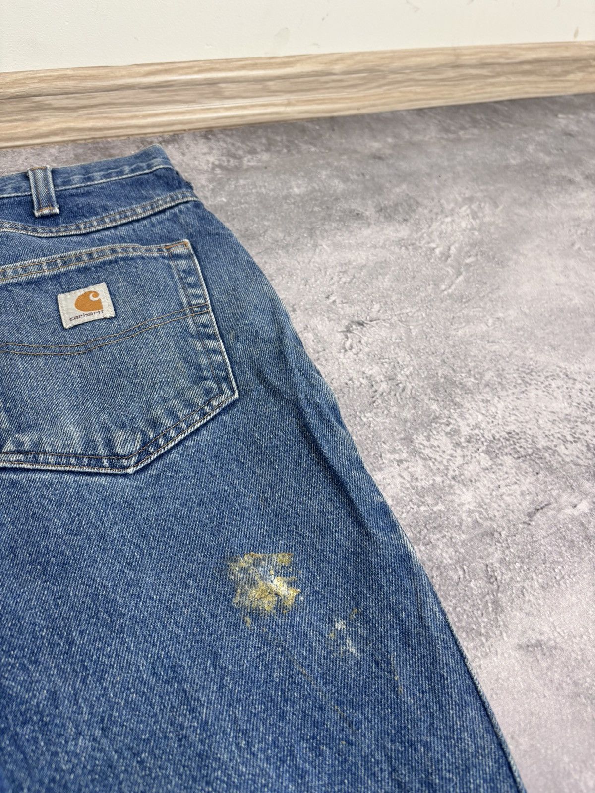 Carhartt Carhartt Men’s Blue Denim Jeans Relaxed Fit Distressed Size US 34 / EU 50 - 7 Thumbnail