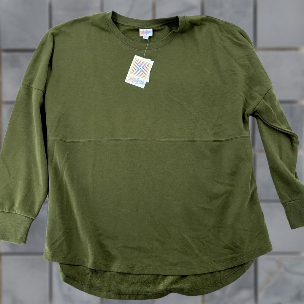 Vintage LuLaRoe Sweatshirt Womens XL Green Supply Crew Long Sleeve High Low Pullover Size XL / US 12-14 / IT 48-50 - 1 Thumbnail