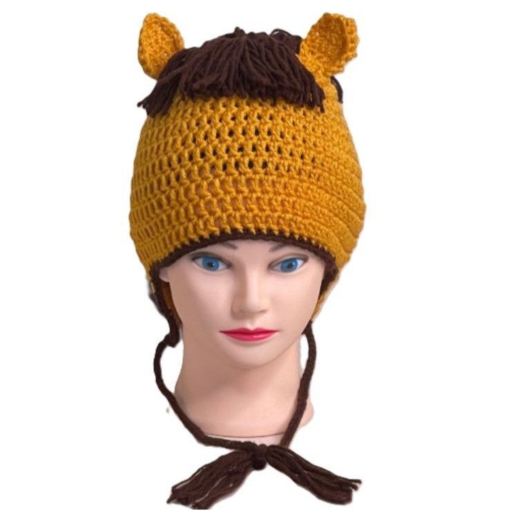 Handmade Crochet Buckskin Horse Hat Handmade New Size ONE SIZE - 1 Thumbnail