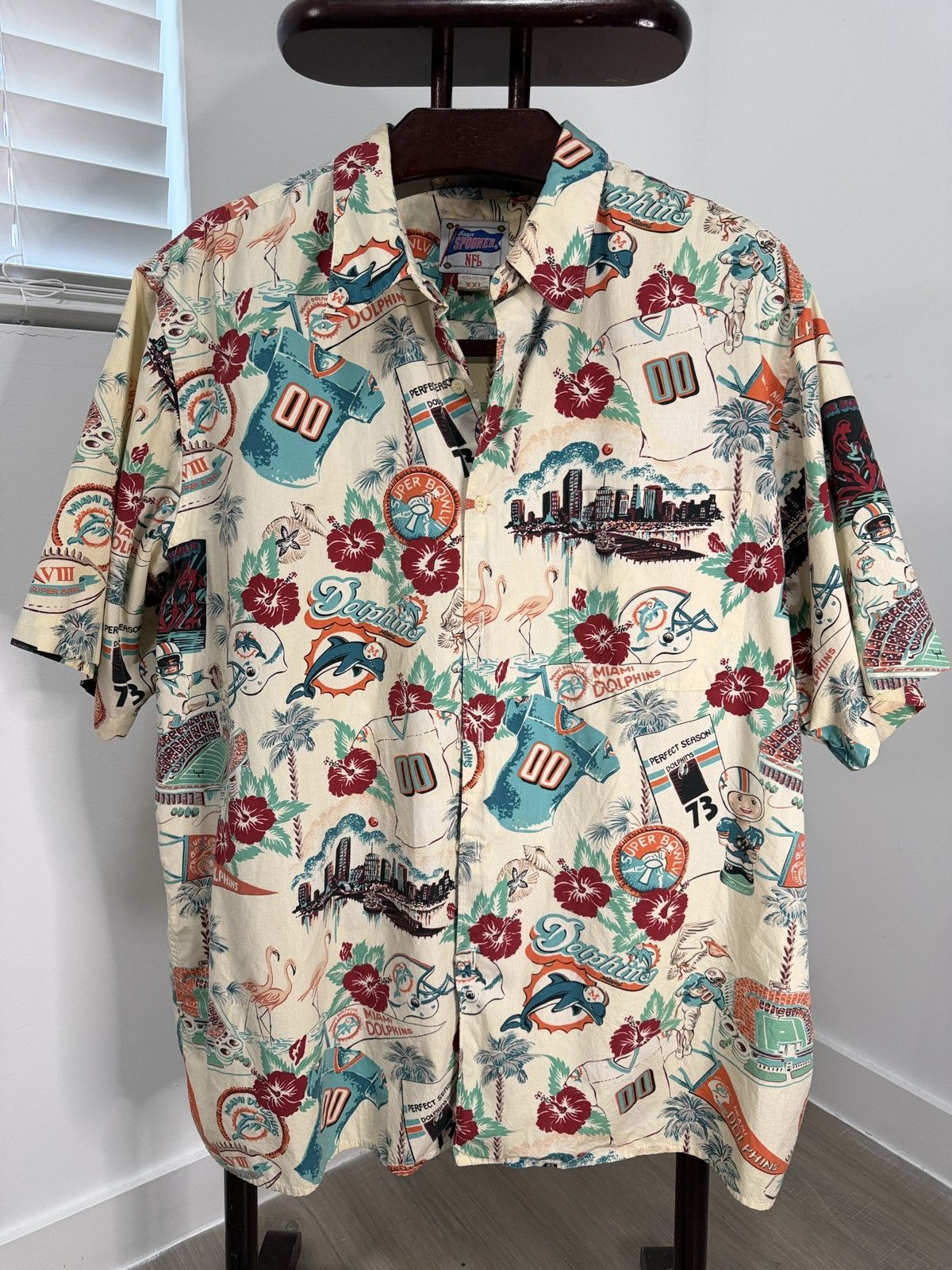 Reyn Spooner Vintage Reyn Spooner NFL Miami Dolphins Team Button Down Size US XXL / EU 58 / 5 - 4 Thumbnail