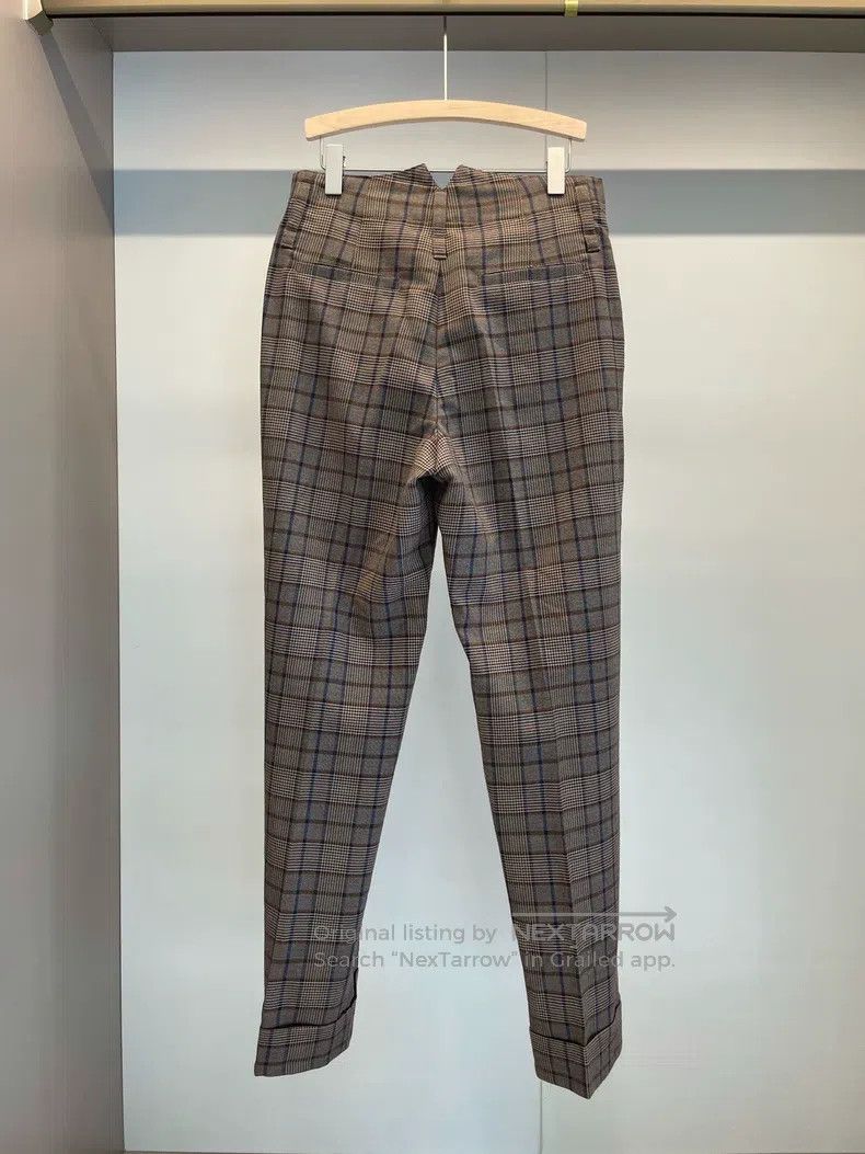 Brunello Cucinelli Brunello Cucinelli Caramel Plaid New Wool Long Trousers Size 27" / US 4 / IT 40 - 2 Thumbnail