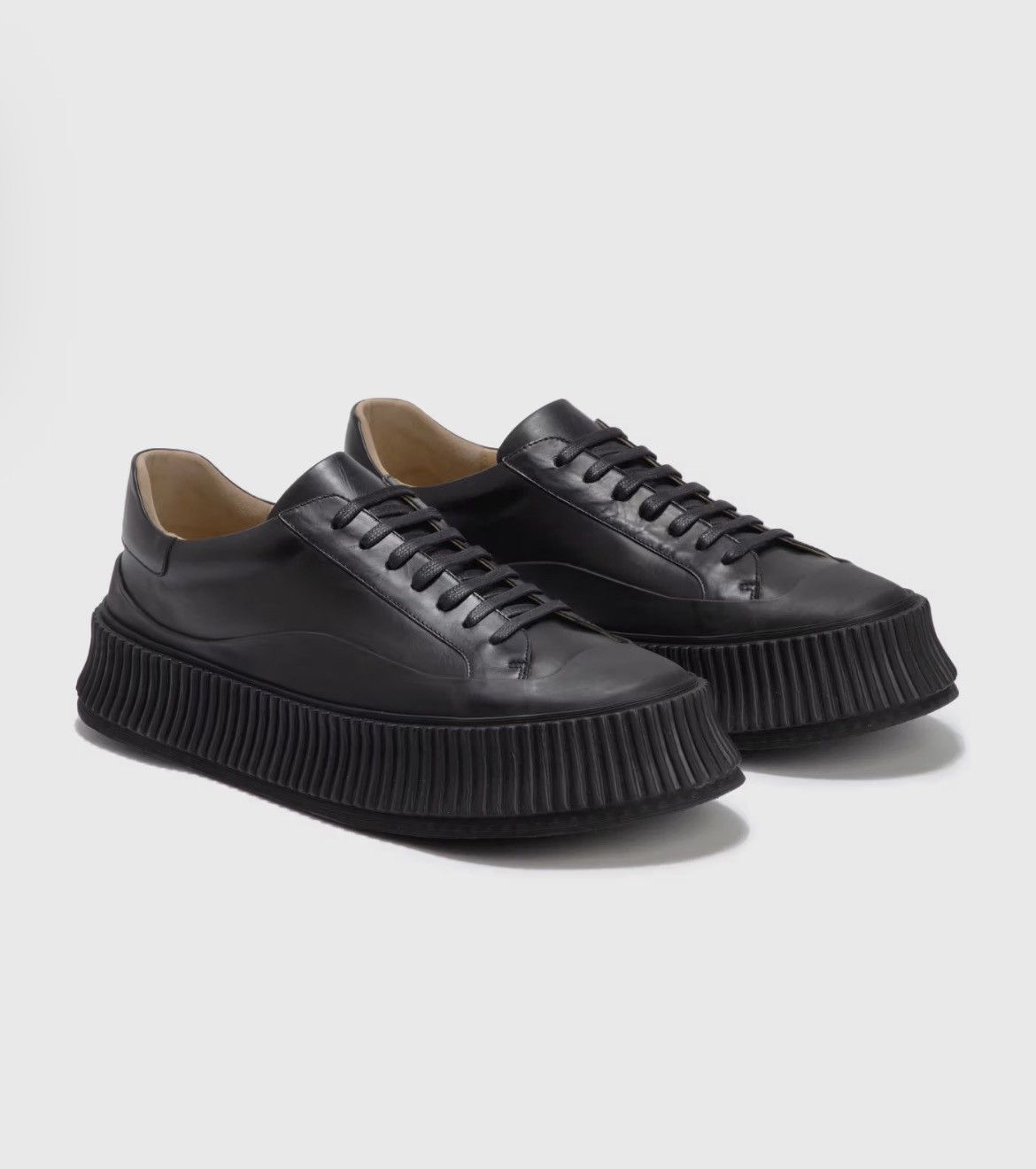 Men’s Jil Sander Padded Leather Low Top Sneaker Sz 42