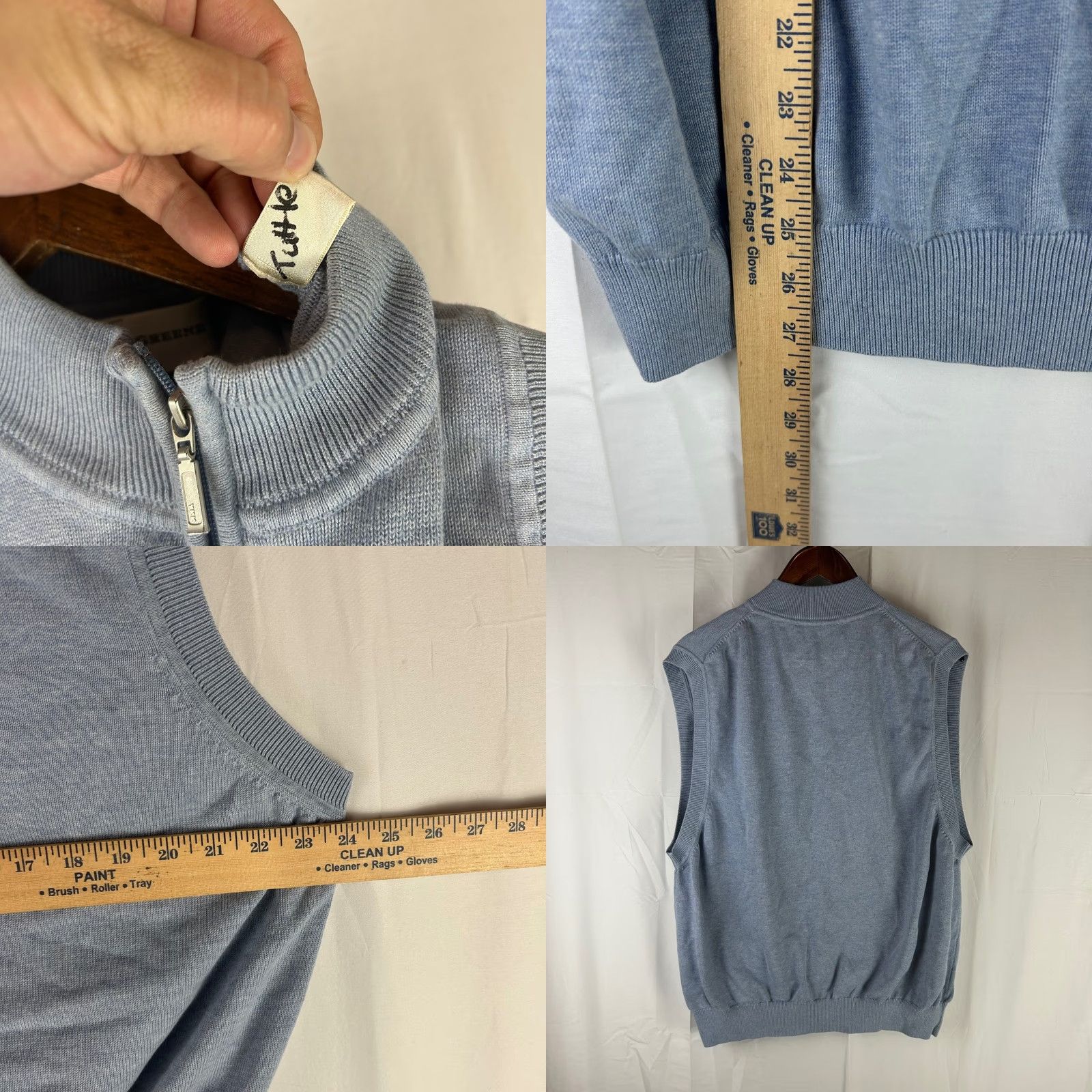 Vintage Fairway & Greene Sweater Vest Mens XL Blue Pima Cotton 1/4 Zip Golf Southern Hills Size US XL / EU 56 / 4 - 8 Thumbnail
