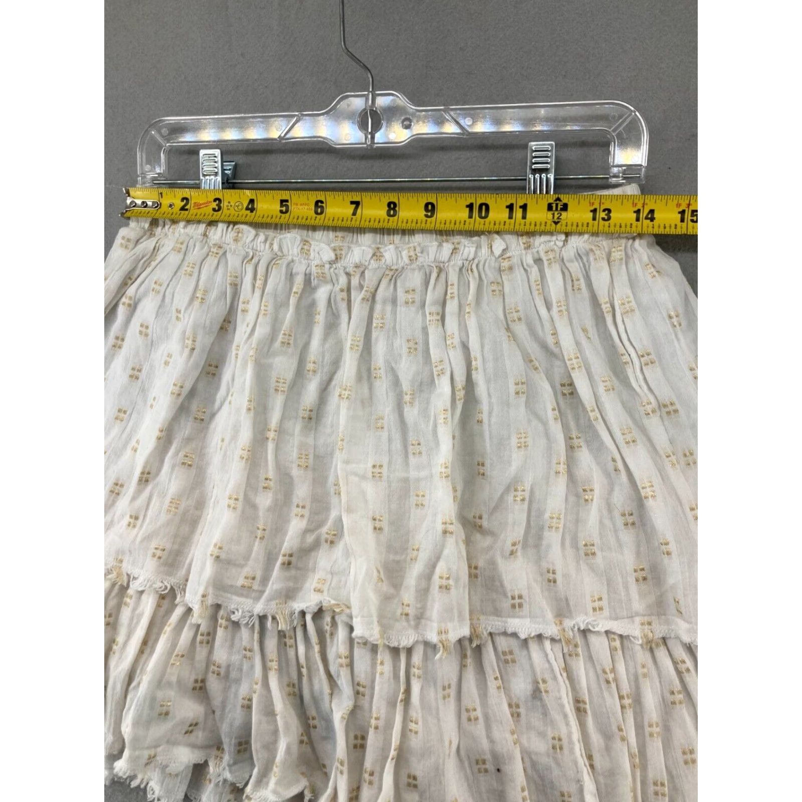 Vineyard Vines Vinyard Vines Womens Skirt Small White Gold Ruffled Size 28" / US 6 / IT 42 - 2 Thumbnail