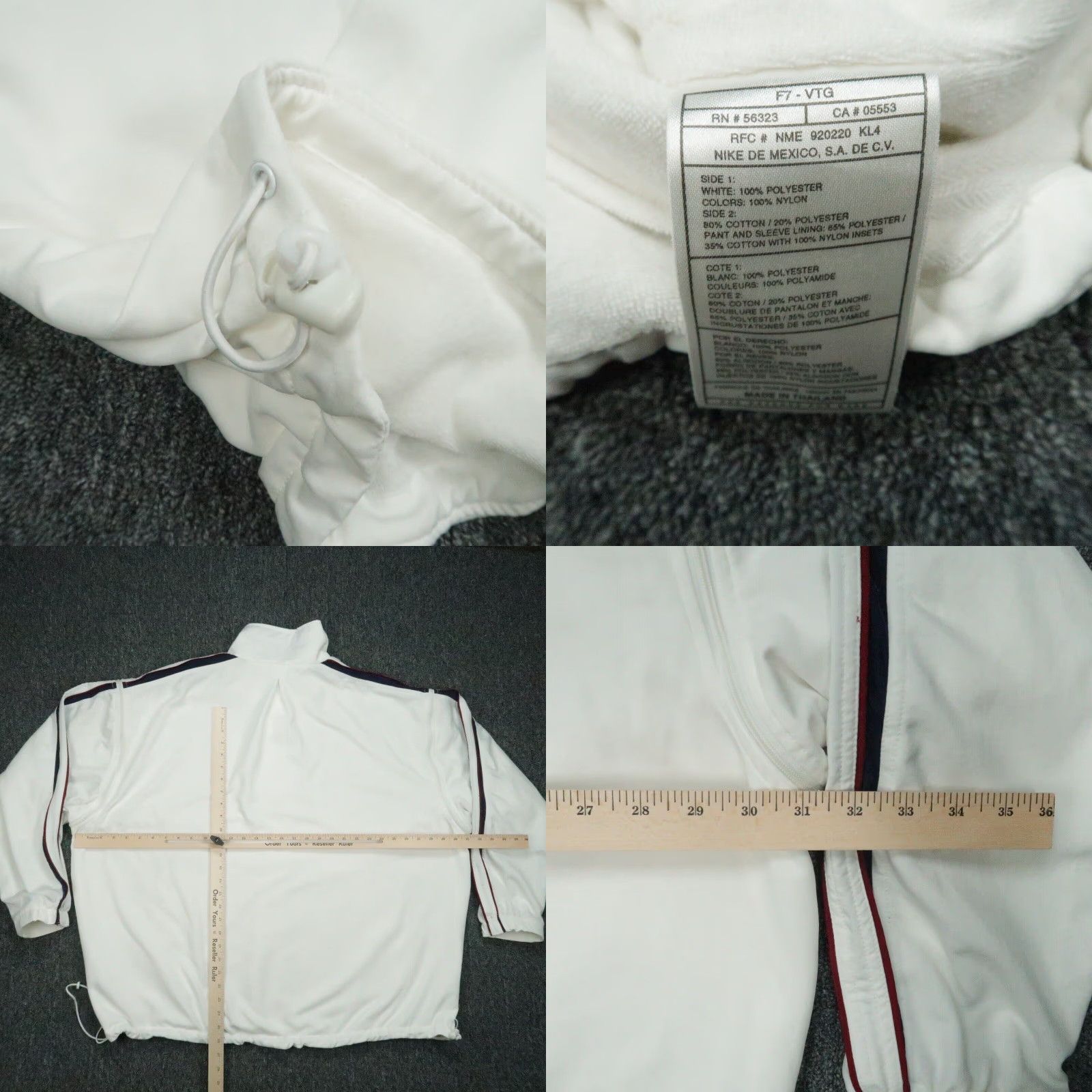 Nike VINTAGE Nike Jacket Mens 2XL White Challenge Court Stadium Removable Sleeves Zip Full Zip Pockets Windbreaker Size US XXL / EU 58 / 5 - 8 Thumbnail