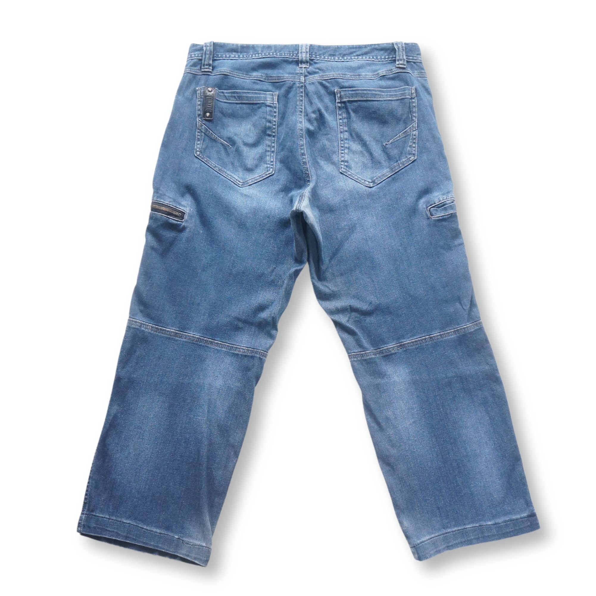 Japanese Brand Blue B Multi Pockets Baggy Soft Jeans Size US 35 - 2 Thumbnail