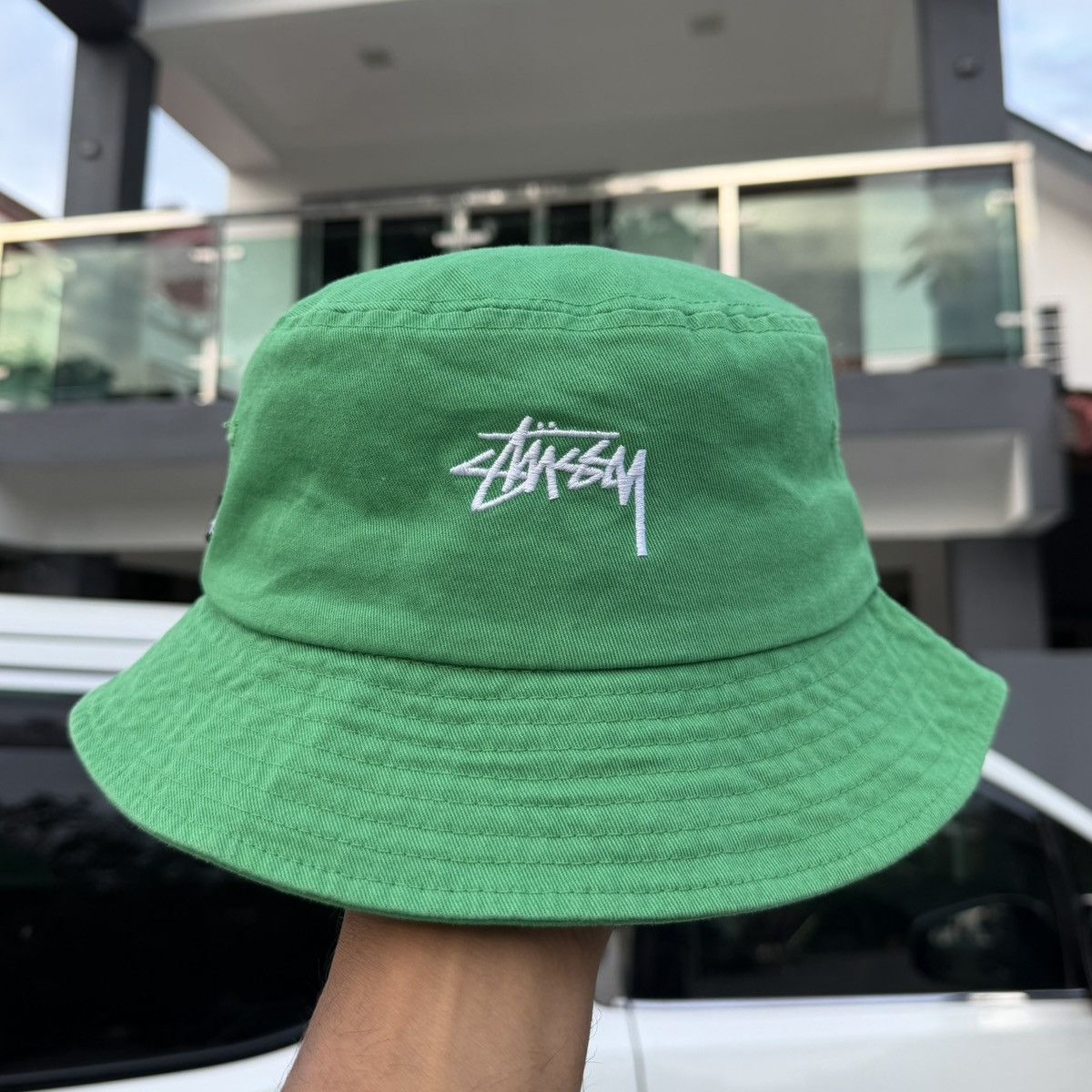 Stussy Stussy Big Stock Embroidery Logo Bucket Hat Green Size ONE SIZE - 3 Thumbnail
