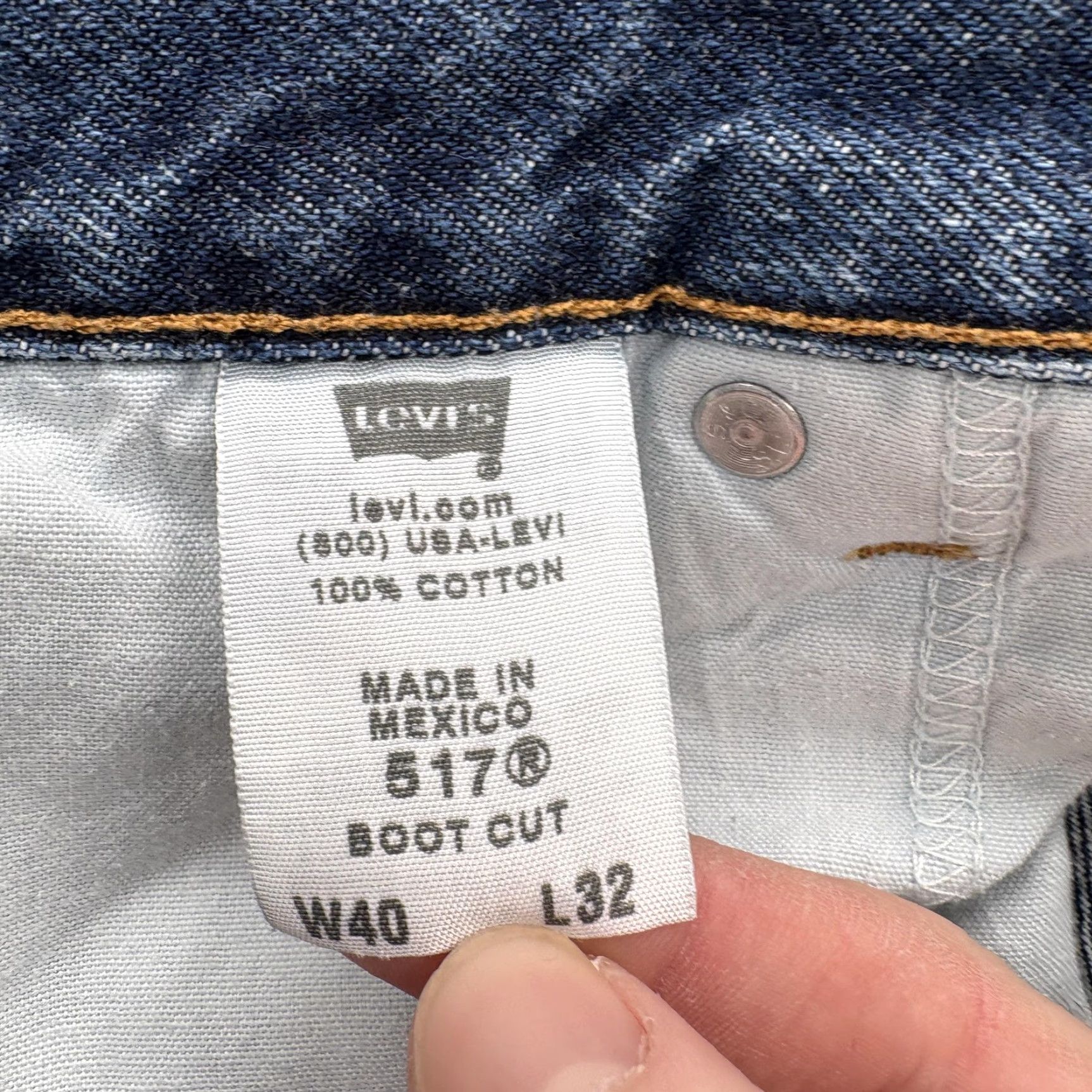 Levi's Levis 517 Jeans Mens 40x28 Blue Boot Cut Denim Medium Wash Western Cowboy Y2K Size US 40 / EU 56 - 5 Thumbnail