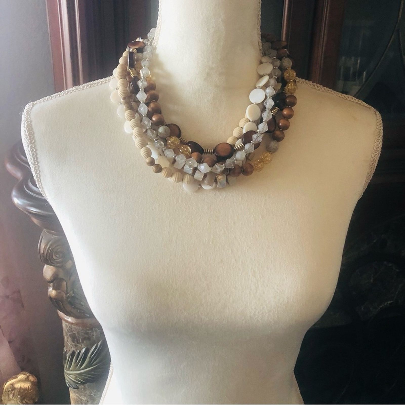 Jewelry Bold large multi strand & material beaded necklace Size ONE SIZE - 5 Thumbnail
