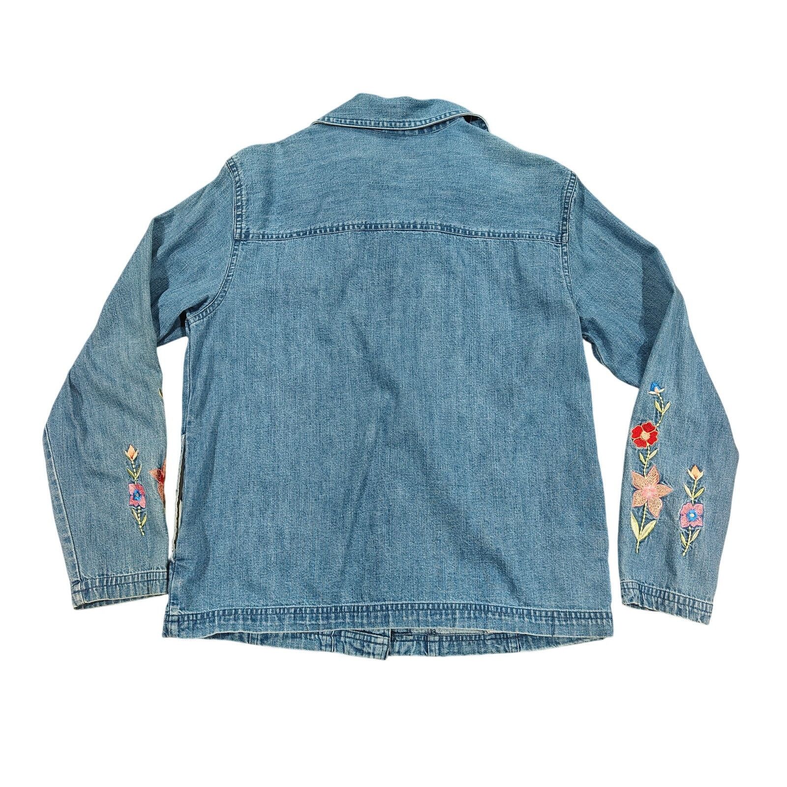 Vintage Vintage Bobbie Brooks Floral Embroidered Jean Jacket Small Size S / US 4 / IT 40 - 3 Thumbnail