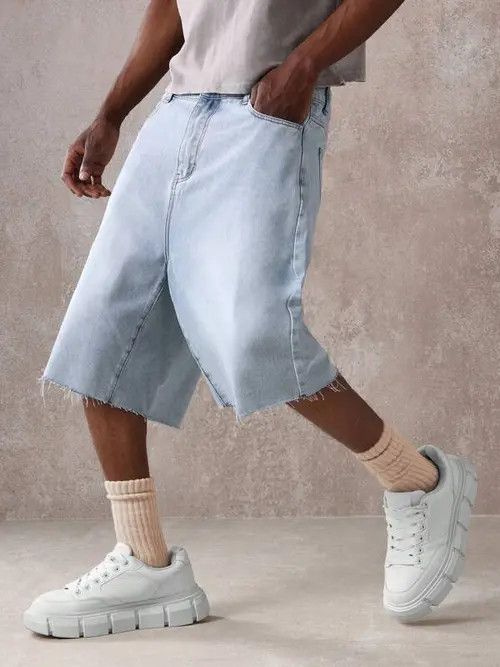 Japanese Brand × Vintage WASHED distressed Y2K egdy jorts shorst jeans Size US 34 / EU 50 - 1 Thumbnail