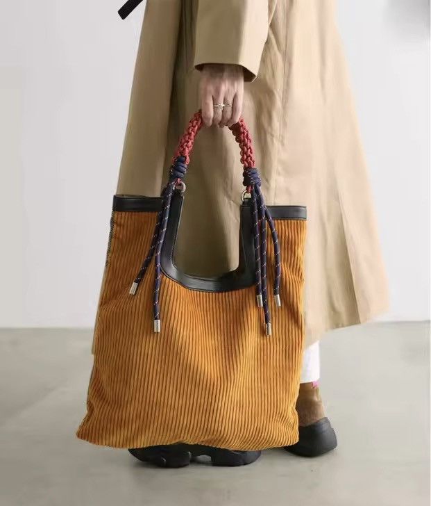 Other Retro Corduroy Vintage Style Capacity Office Core Bag Size ONE SIZE - 4 Thumbnail