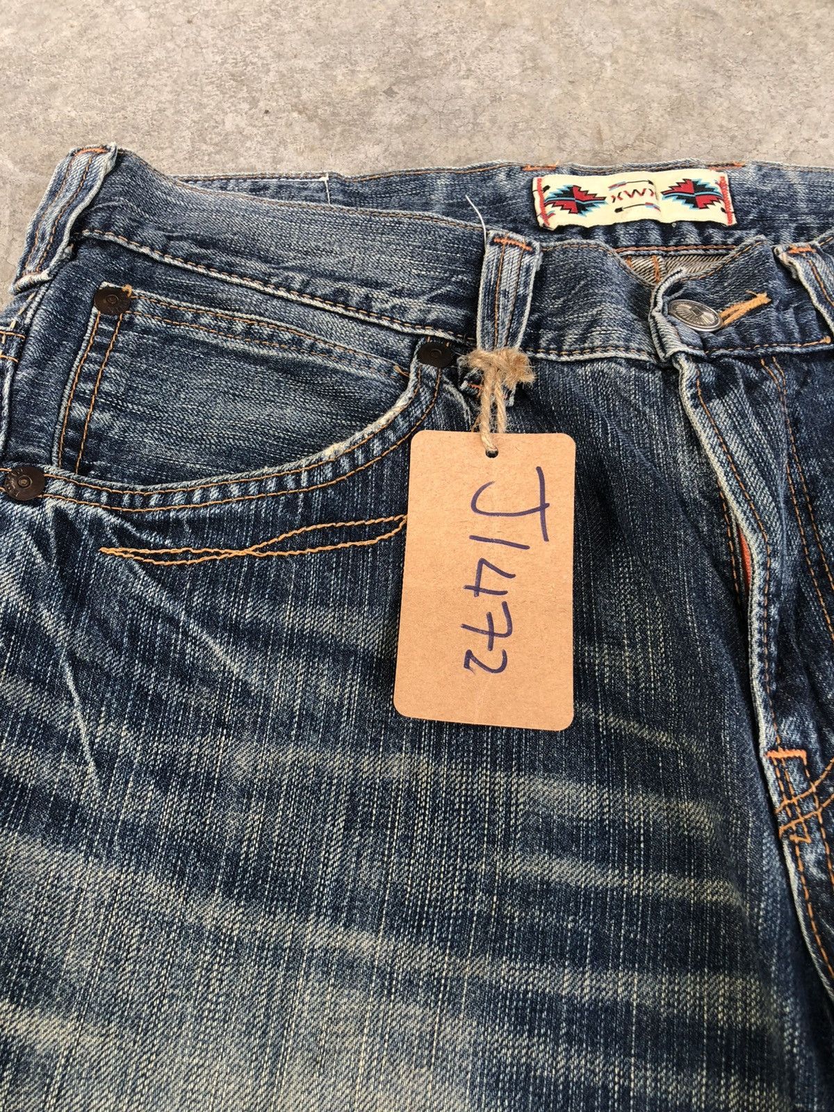 Who Decides War Japanese Edwin Navajo Flared Jeans Bootcut Distressed Size US 33 - 14 Thumbnail