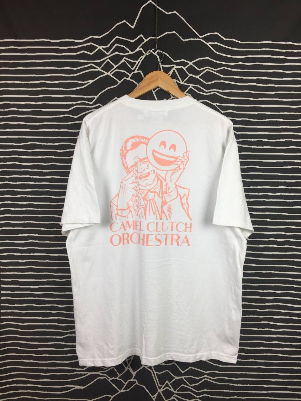 image of Vintage Camel Clutch Orchestra Fake Smile Tee in White, Men's (Size XL)