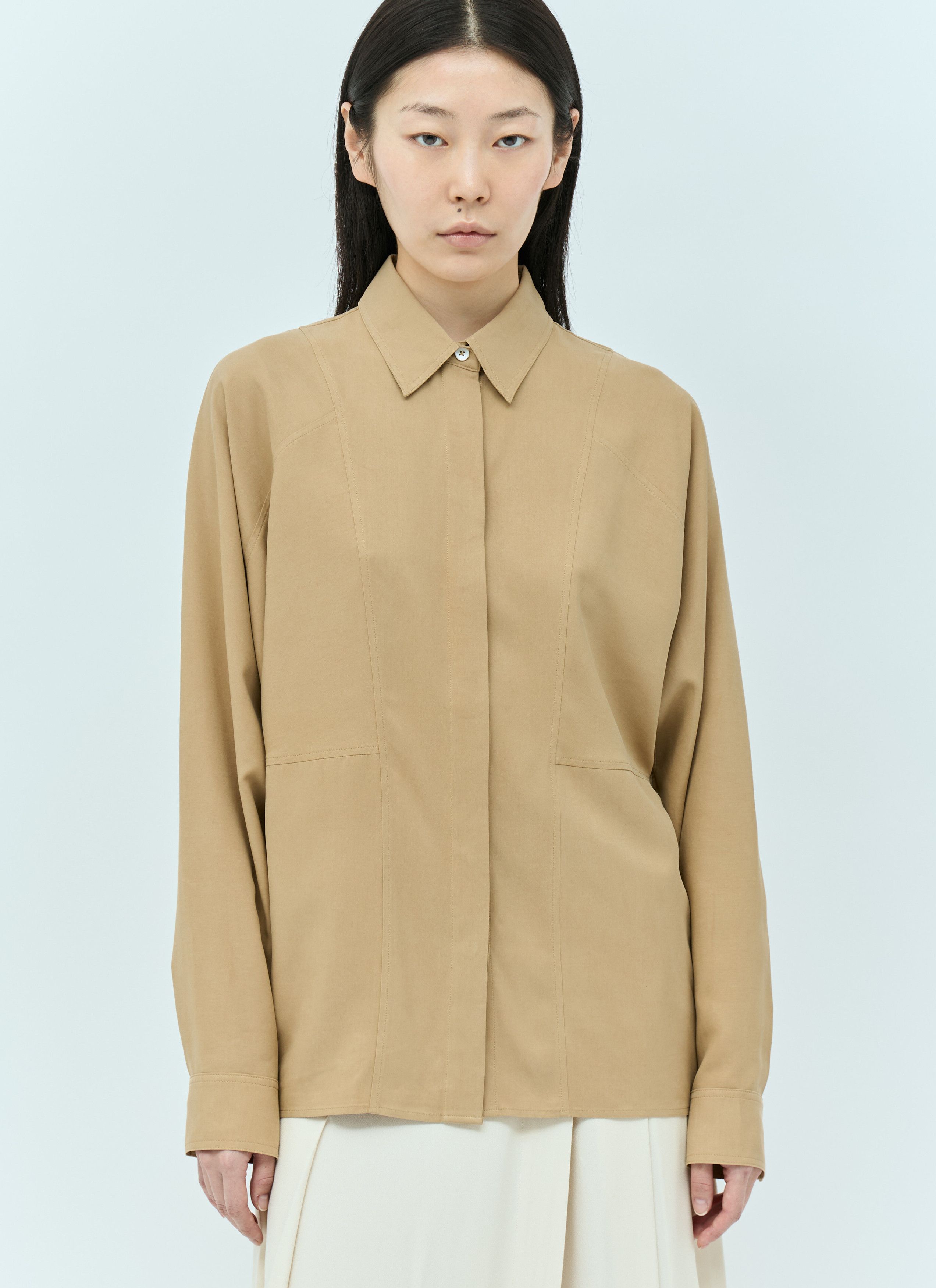 Toteme Panelled Silk Shirt Size XS / US 0-2 / IT 36-38 - 1 Thumbnail