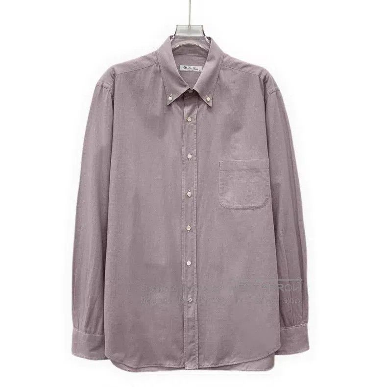 Loro Piana Loro Piana Light Purple Houndstooth Cotton Collar Single B Size US XL / EU 56 / 4 - 1 Thumbnail