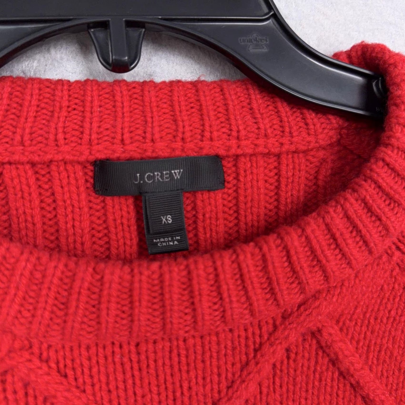 J.Crew J.CREW Sweater Womens XS Red 100% Wool Bobble Cable Knit Chunky Raglan Pullover Size XS / US 0-2 / IT 36-38 - 3 Thumbnail