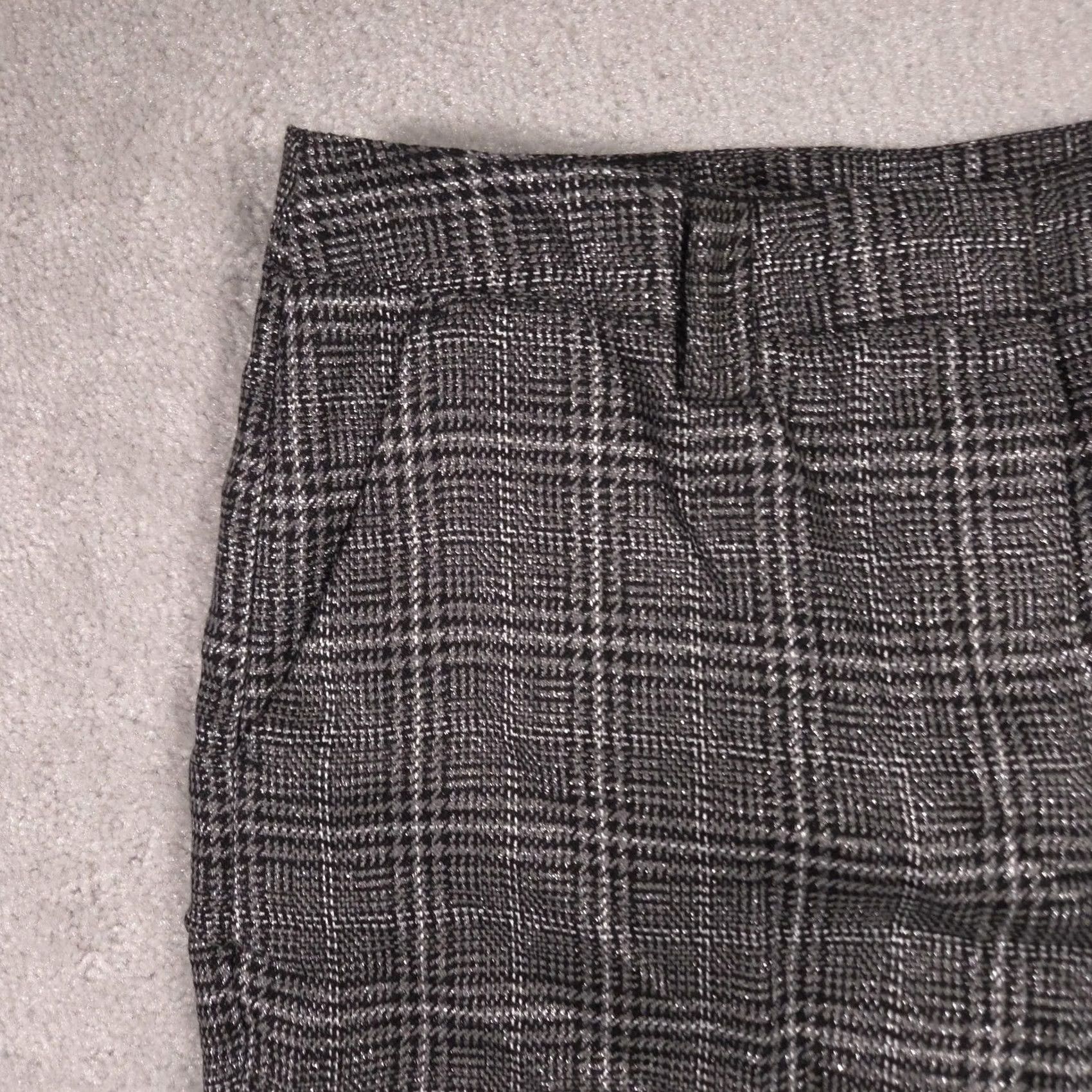 Worthington Worthington Pants Womens 14 Gray Metallic Plaid Straight Leg Dress Career Work Pants Size 36" / US 14 / IT 50 - 4 Thumbnail
