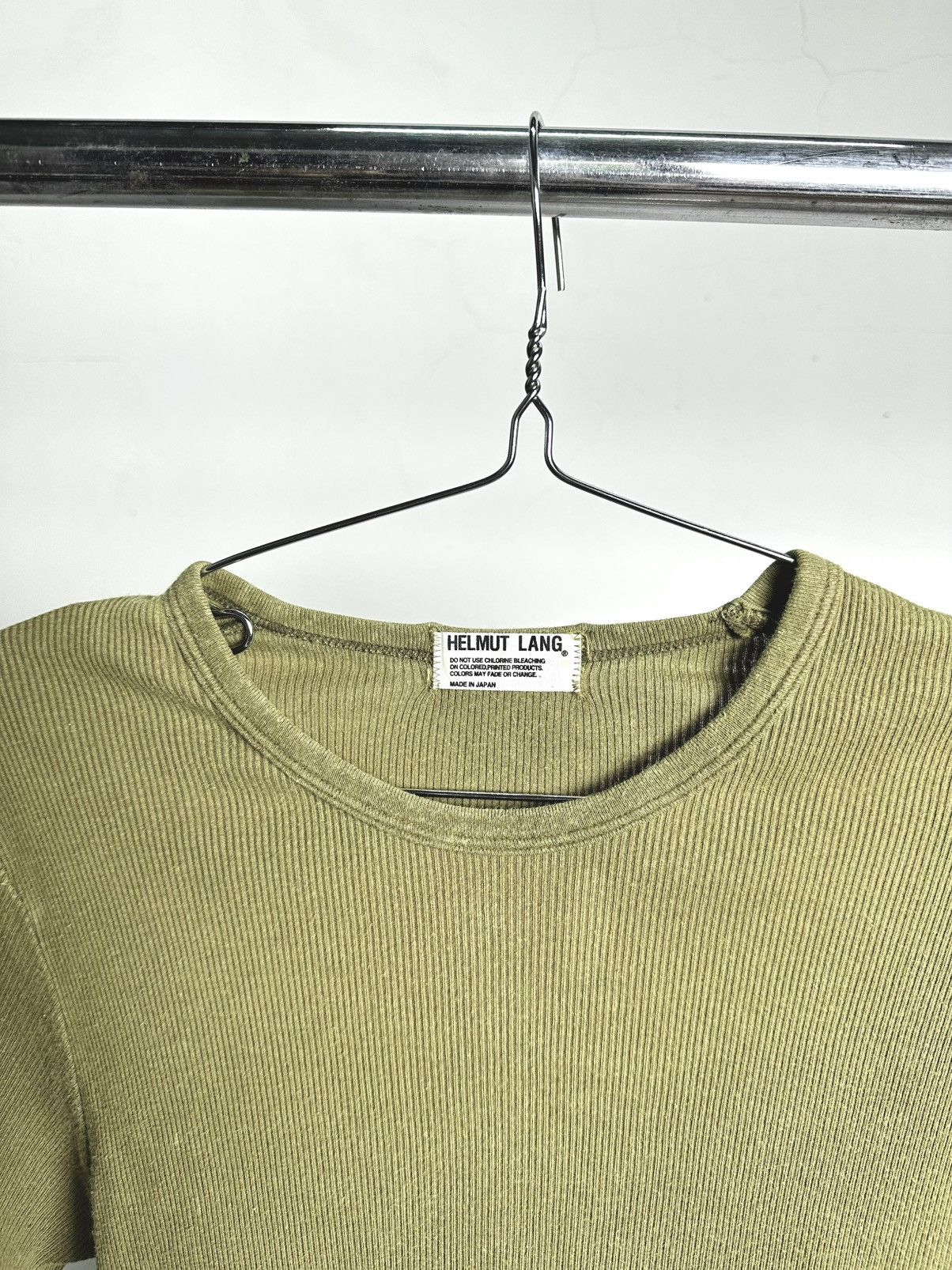 Helmut Lang 90’s Helmut Lang Army Ribbed Tshirt Size US S / EU 44-46 / 1 - 3 Thumbnail