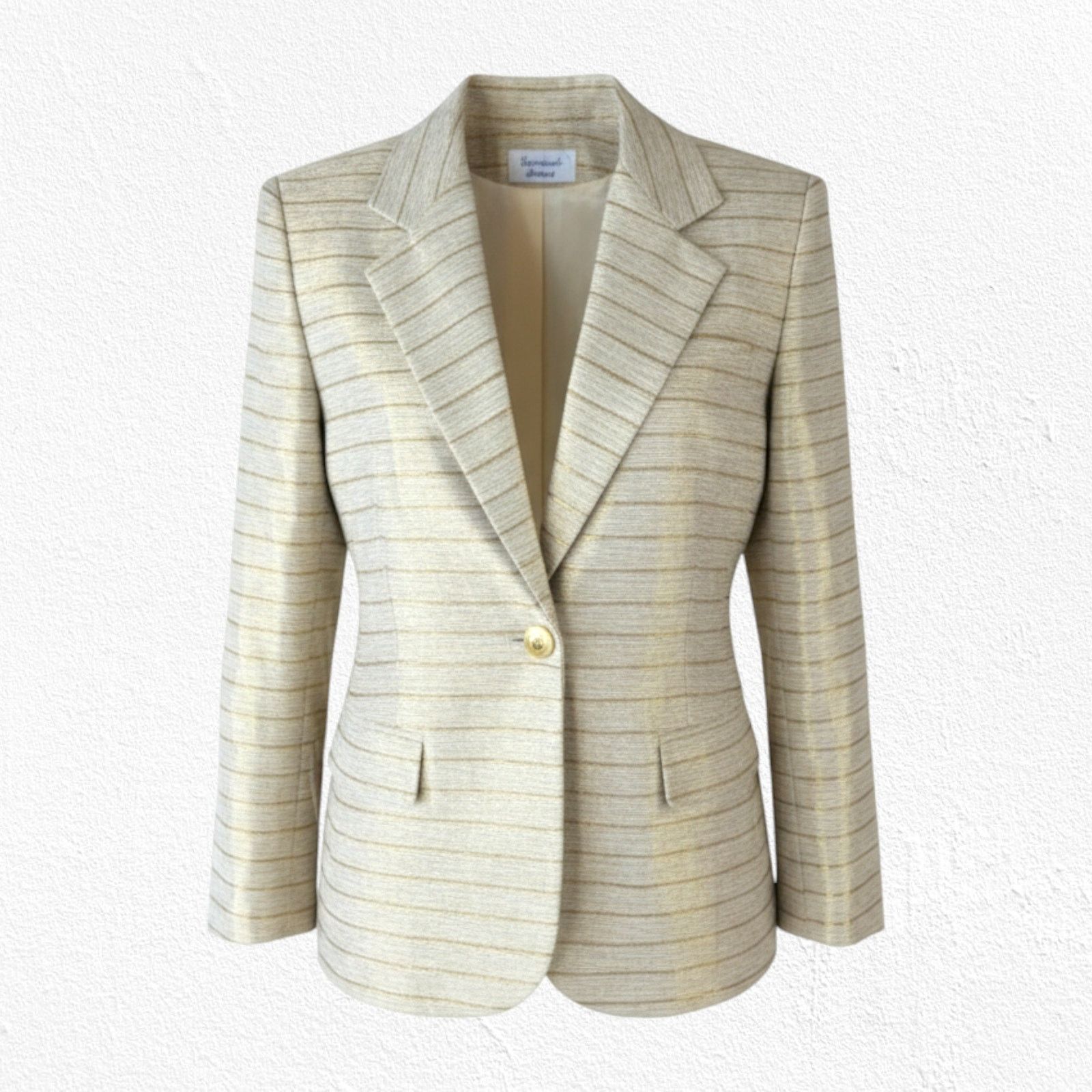Vintage Vintage Gold Metallic Silk Blazer Made in USA Size Medium Size M / US 6-8 / IT 42-44 - 1 Thumbnail