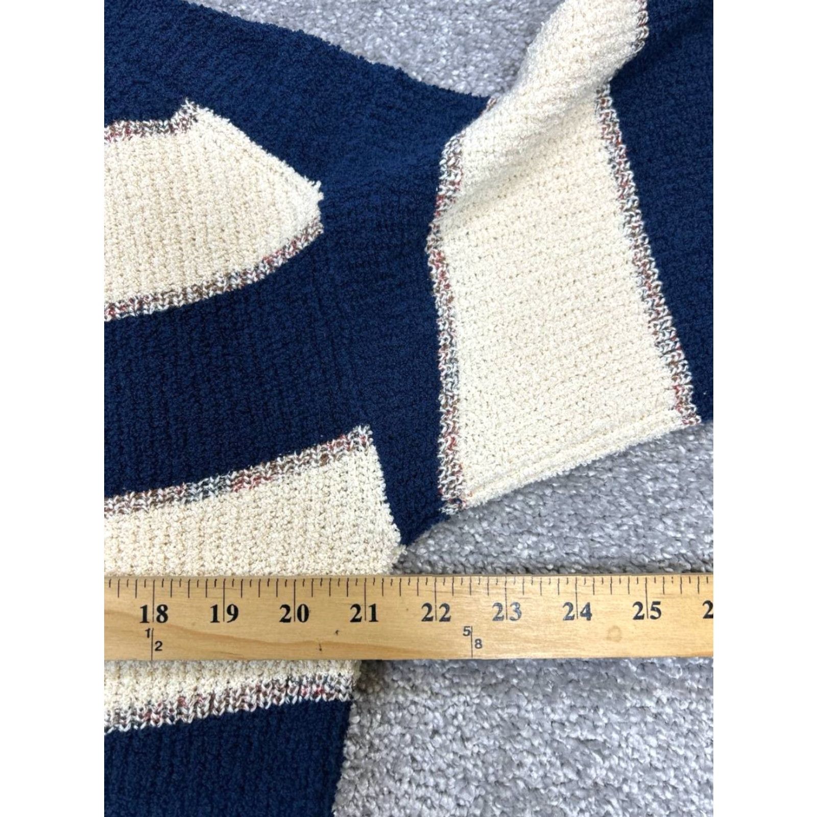 Madewell Madewell Sweater Womens Large Blue Beige Striped Cotton Knit Pullover Casual Size L / US 10 / IT 46 - 7 Thumbnail