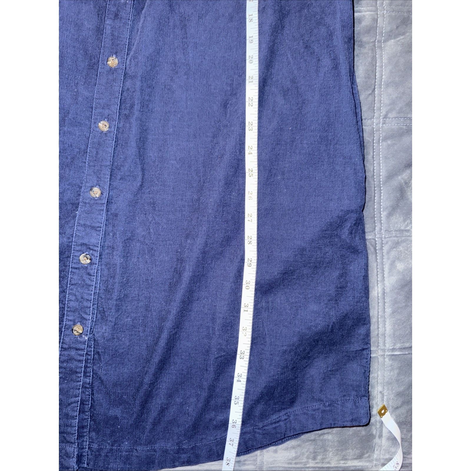 Lands' End Lands' End Navy Blue Corduroy Shirt Dress Sz L Minimalist Size L / US 10 / IT 46 - 6 Thumbnail