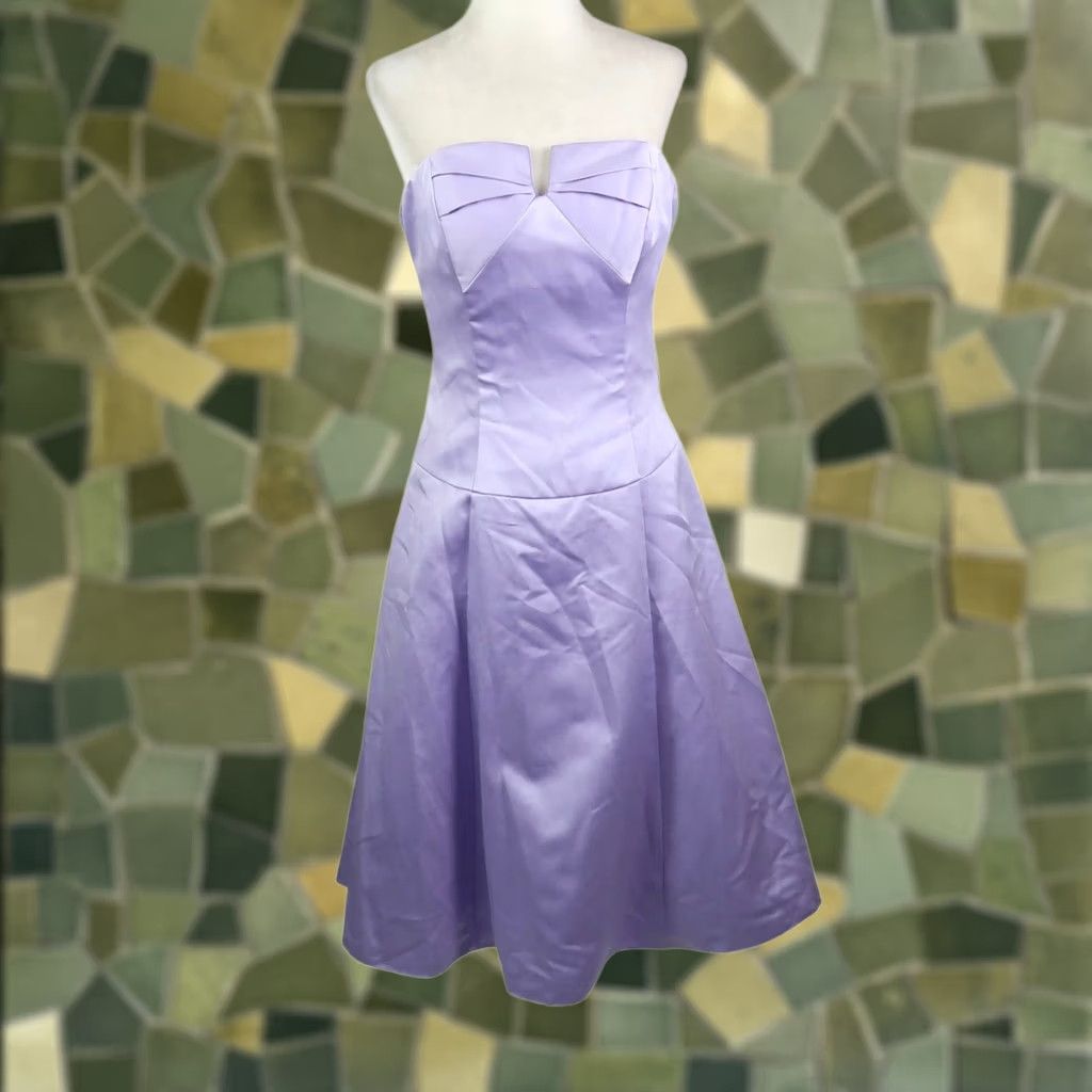 Forever 21 Forever Yours Satin Strapless Bridesmaid Dress Purple Lavender 6 Size M / US 6-8 / IT 42-44 - 1 Thumbnail