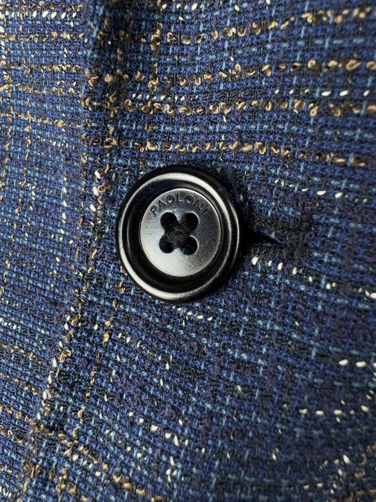 Paoloni Paoloni Blue check cotton blend houndstooth unlined blazer Size 36R - 7 Thumbnail
