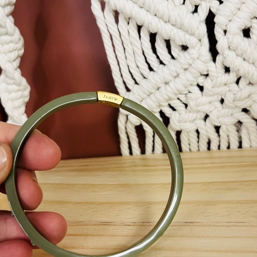 J.Crew J Crew Rhinestone Studded Bangle Bracelet Green Size ONE SIZE - 4 Thumbnail