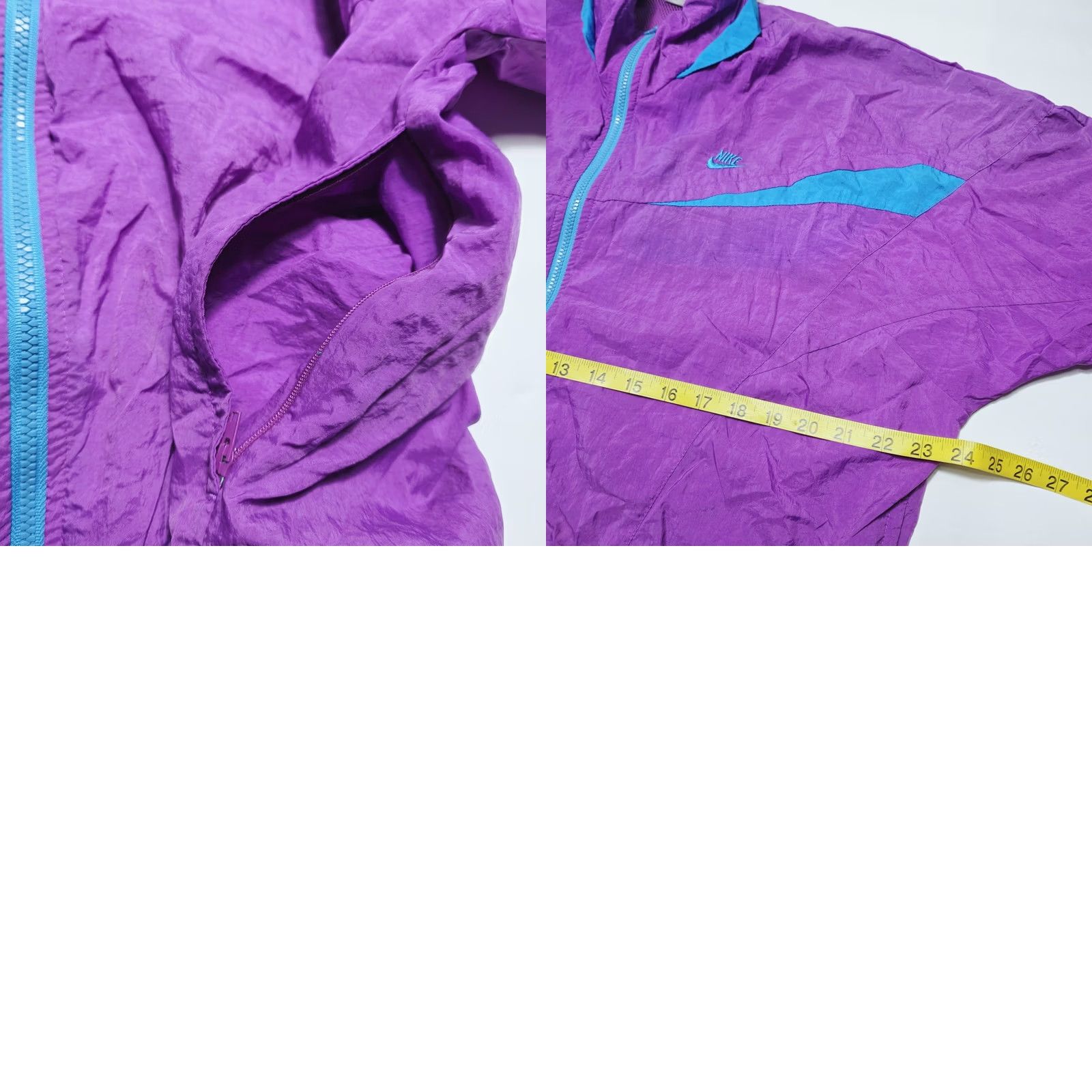 Nike VINTAGE Nike Windbreaker Women's XL Purple Full Zip Pockets 90s Teal Size XL / US 12-14 / IT 48-50 - 8 Thumbnail